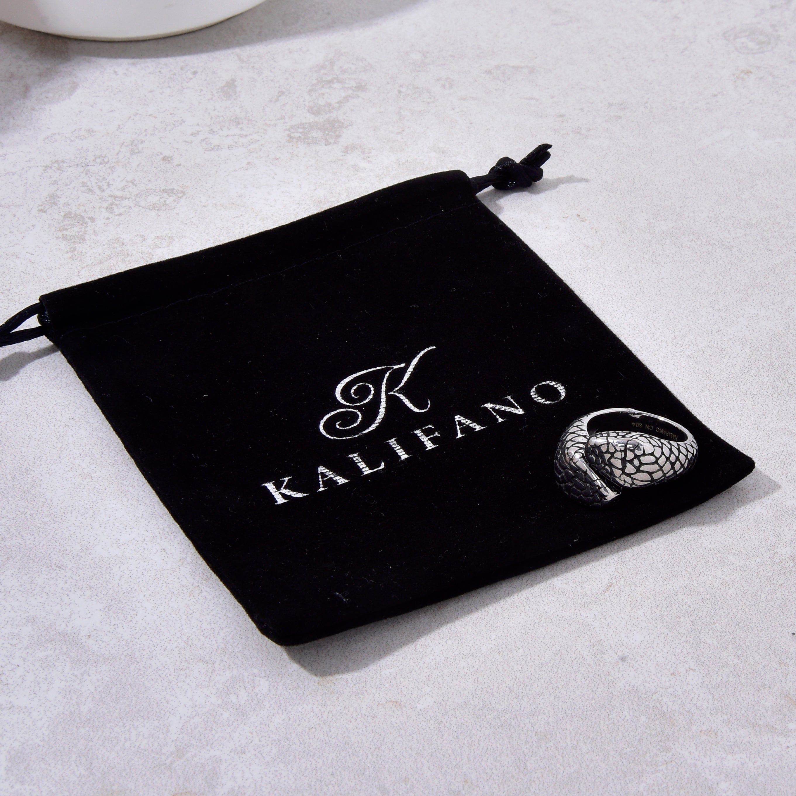 Kalifano Steel Hearts Jewelry Silver Amphisbaena Steel Hearts Ring