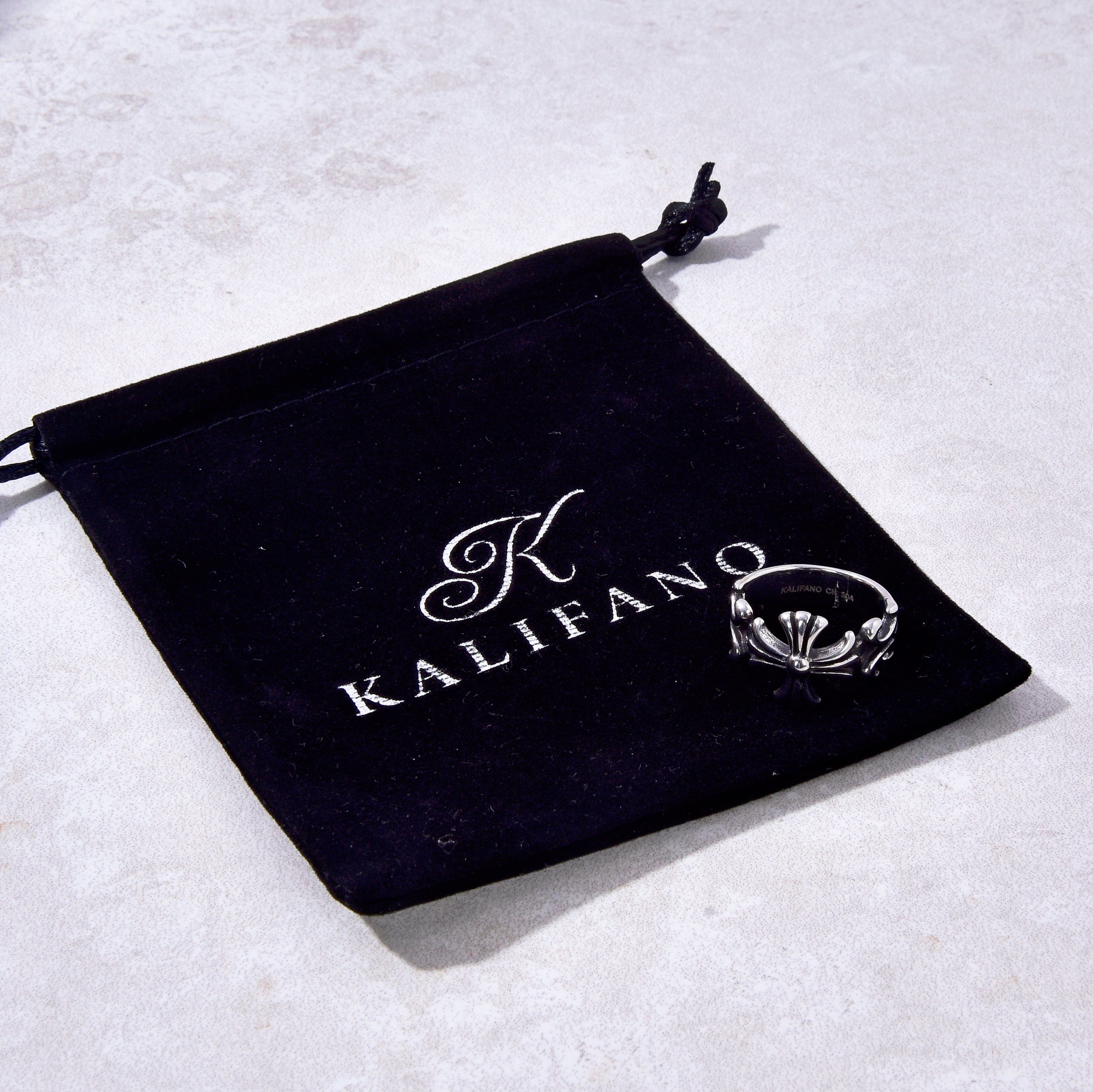 Kalifano Steel Hearts Jewelry Silver Cross Steel Hearts Ring