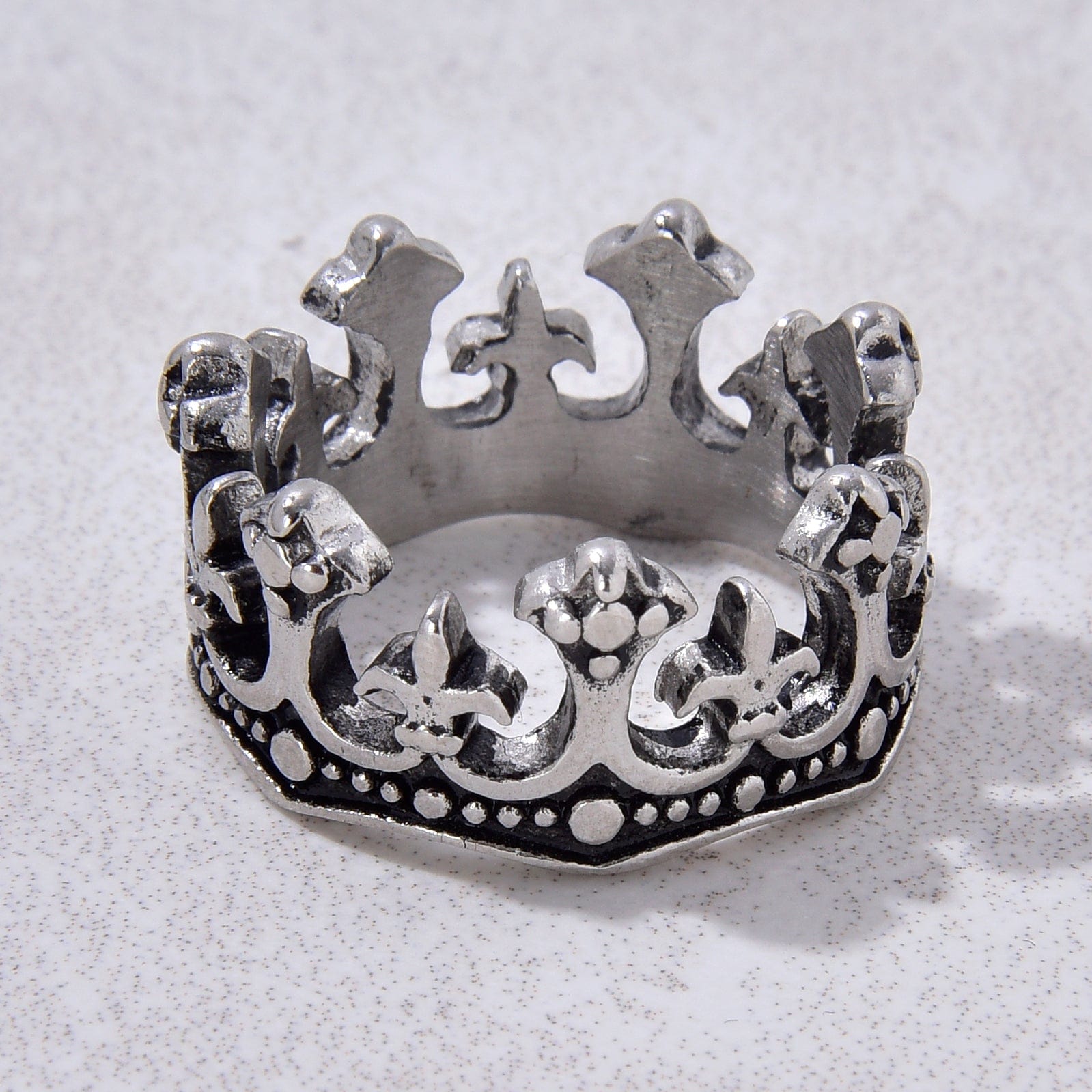 Kalifano Steel Hearts Jewelry Silver Crown Steel Hearts Ring