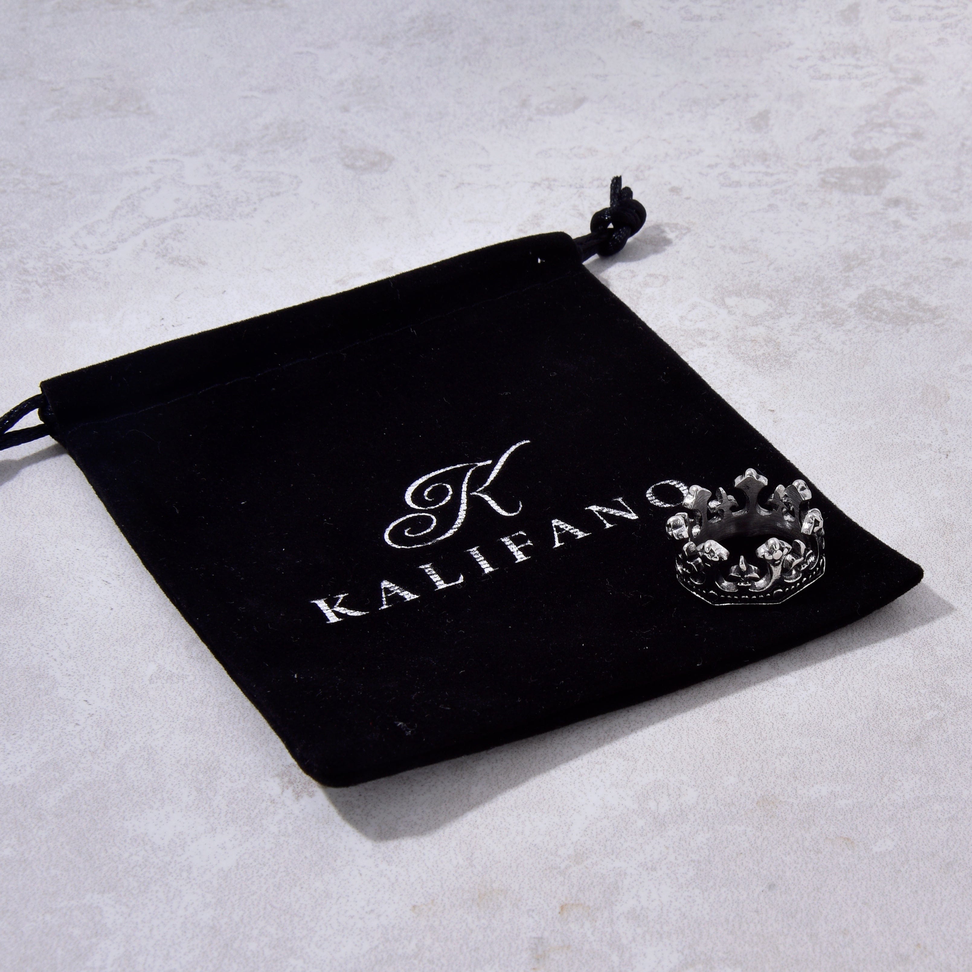 Kalifano Steel Hearts Jewelry Silver Crown Steel Hearts Ring