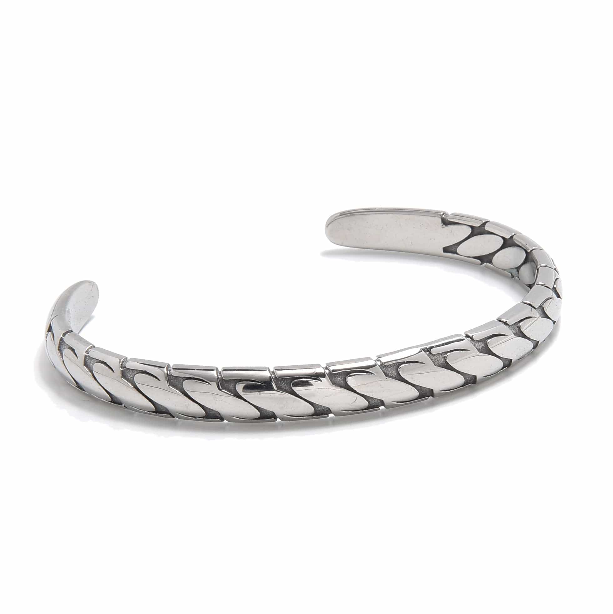 Kalifano Steel Hearts Jewelry Twisted Rope Steel Hearts Cuff SHC008-S