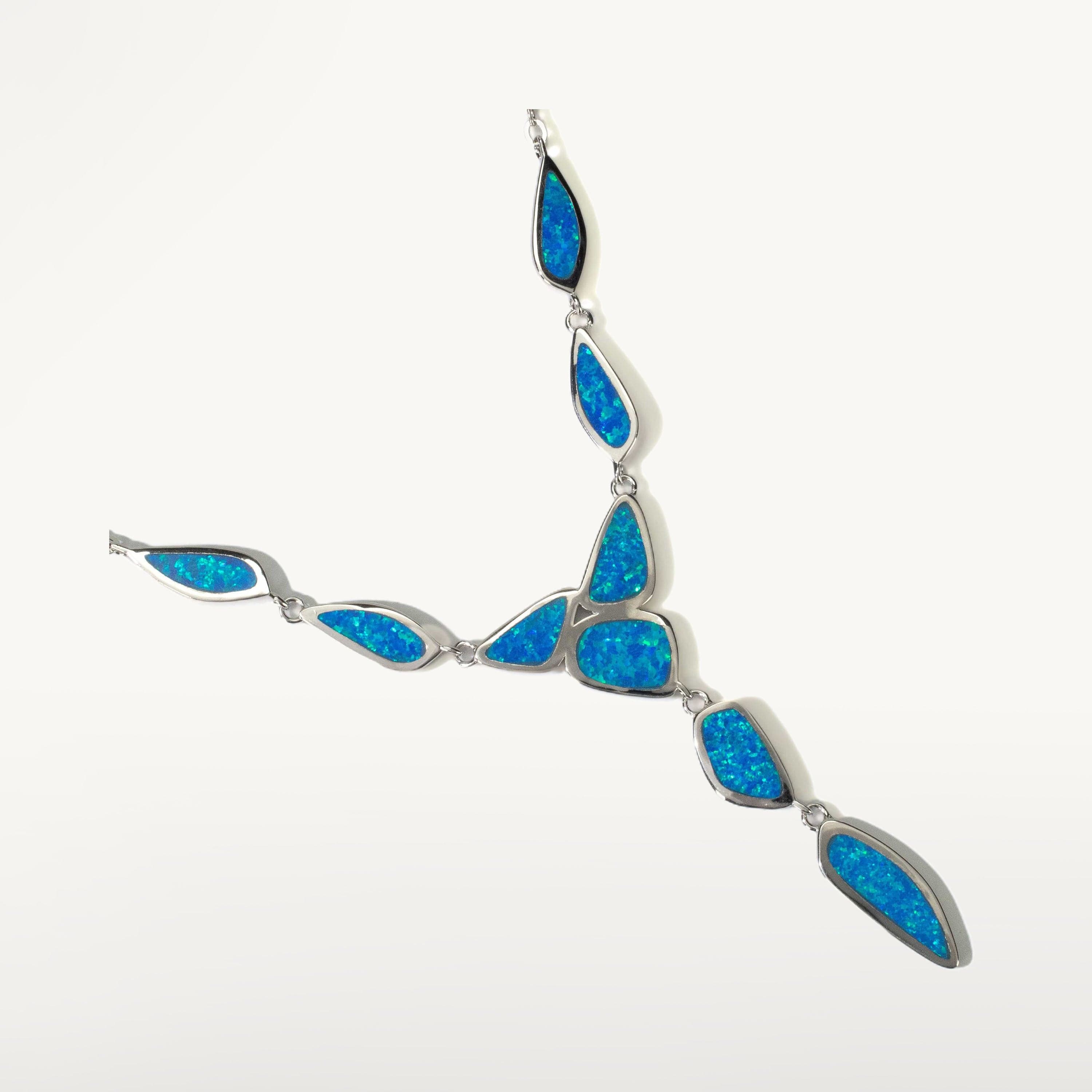 Kalifano Sterling Silver Opalite Aqua Opal 925 Sterling Silver Necklace OPLN-55083-AO