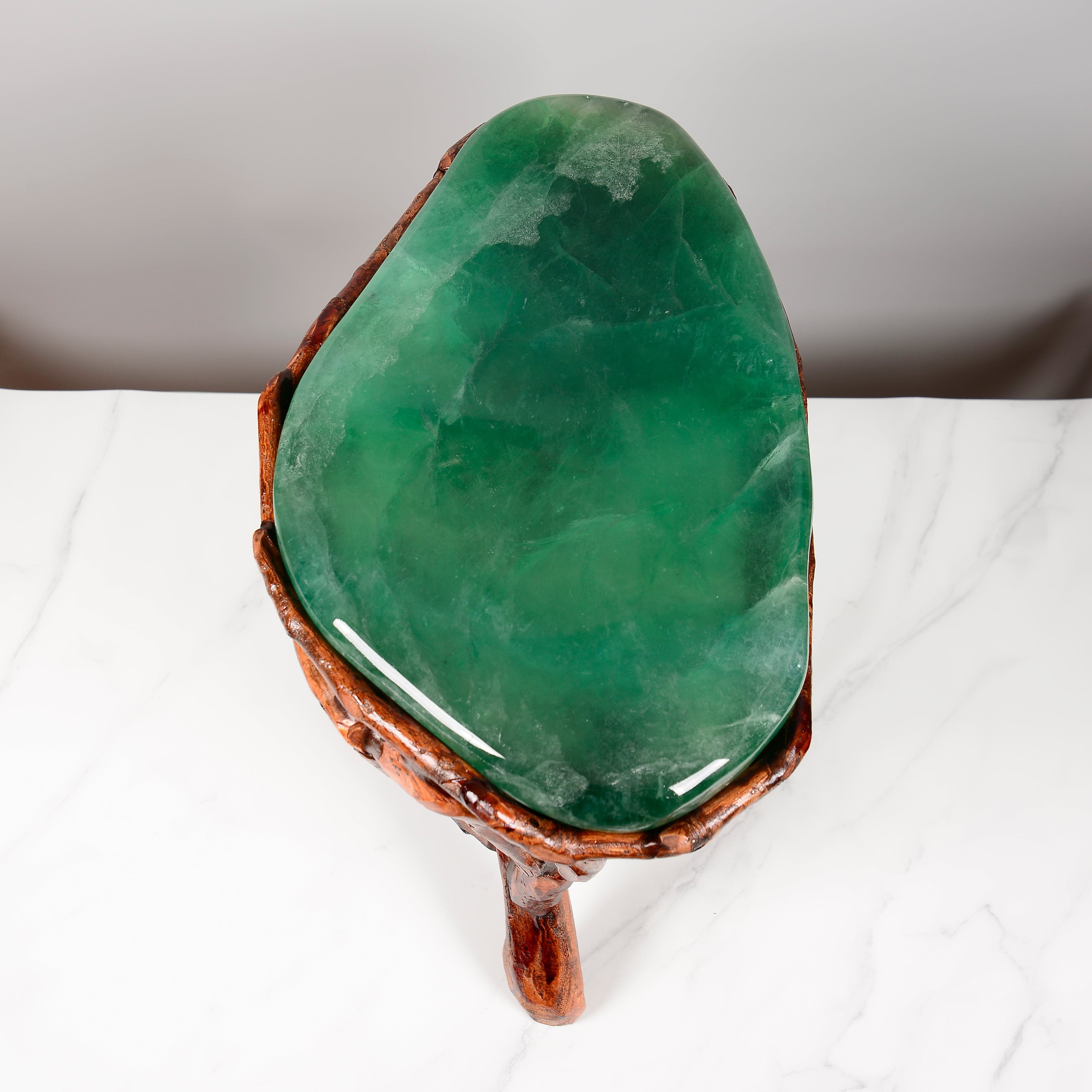 KALIFANO Table Green Fluorite Side Table 17" FLC4200.004