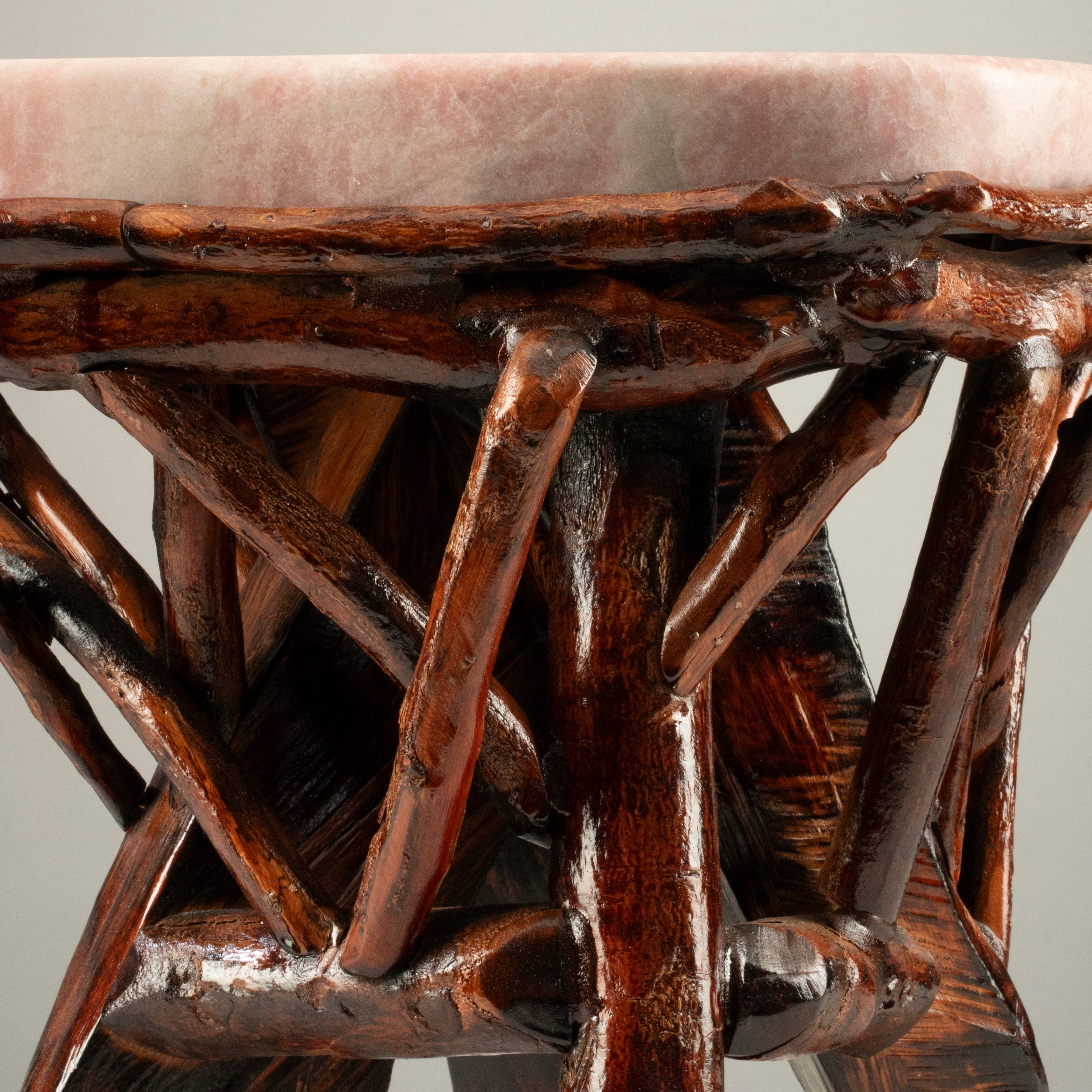 KALIFANO Table Pink Opal Side Table 14" POC5000.001
