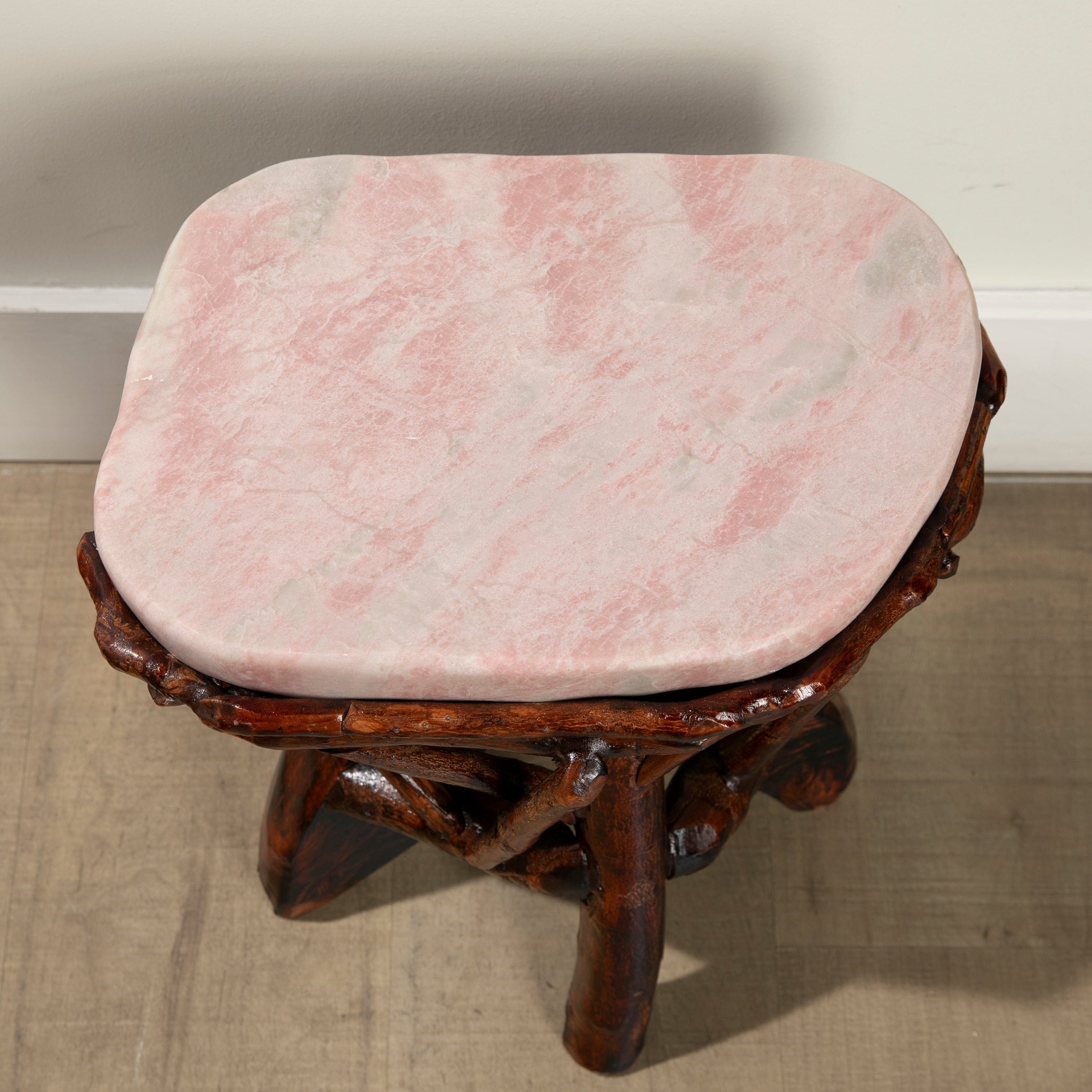 KALIFANO Table Pink Opal Side Table 14" POC5000.001