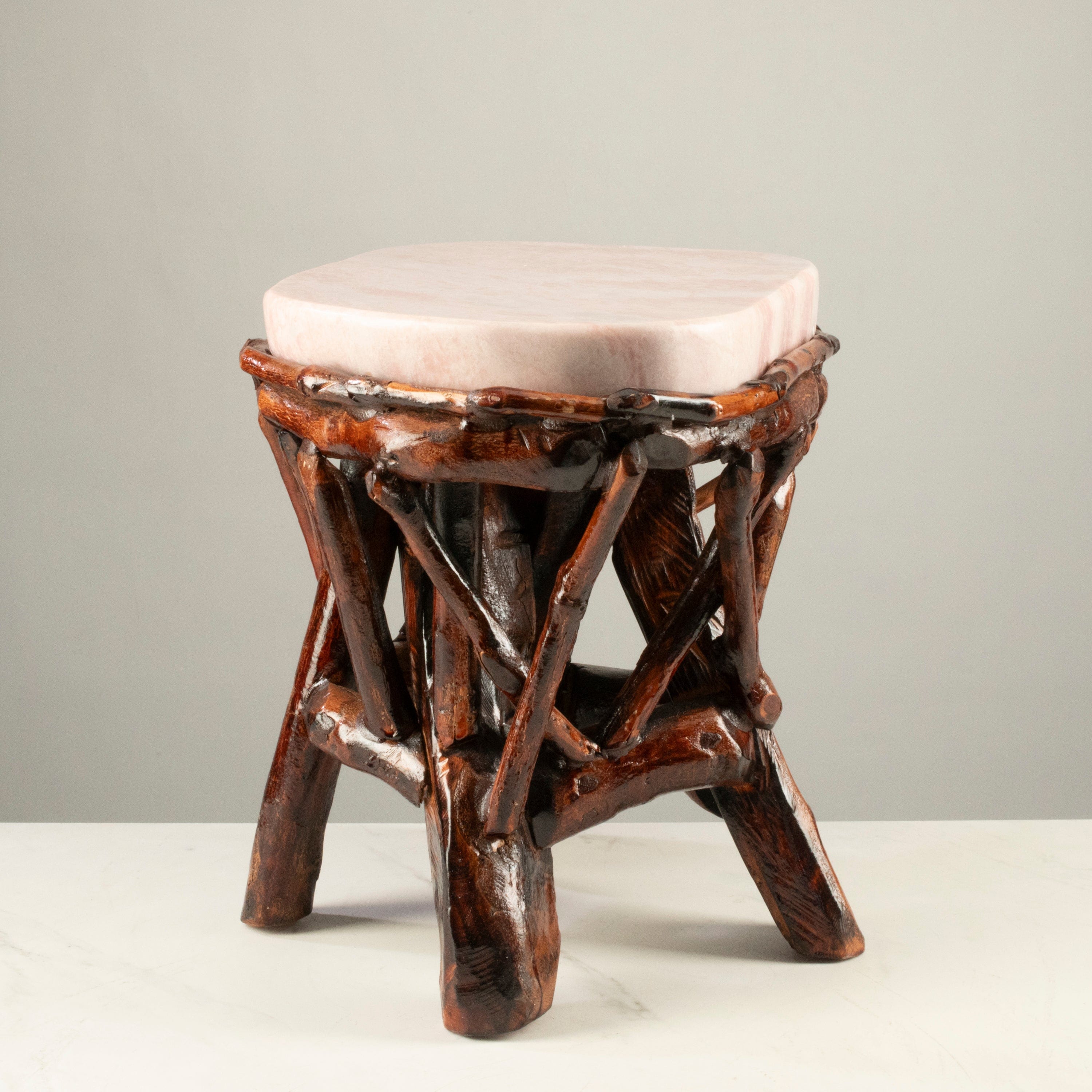 KALIFANO Table Pink Opal Side Table 14" POC5000.001