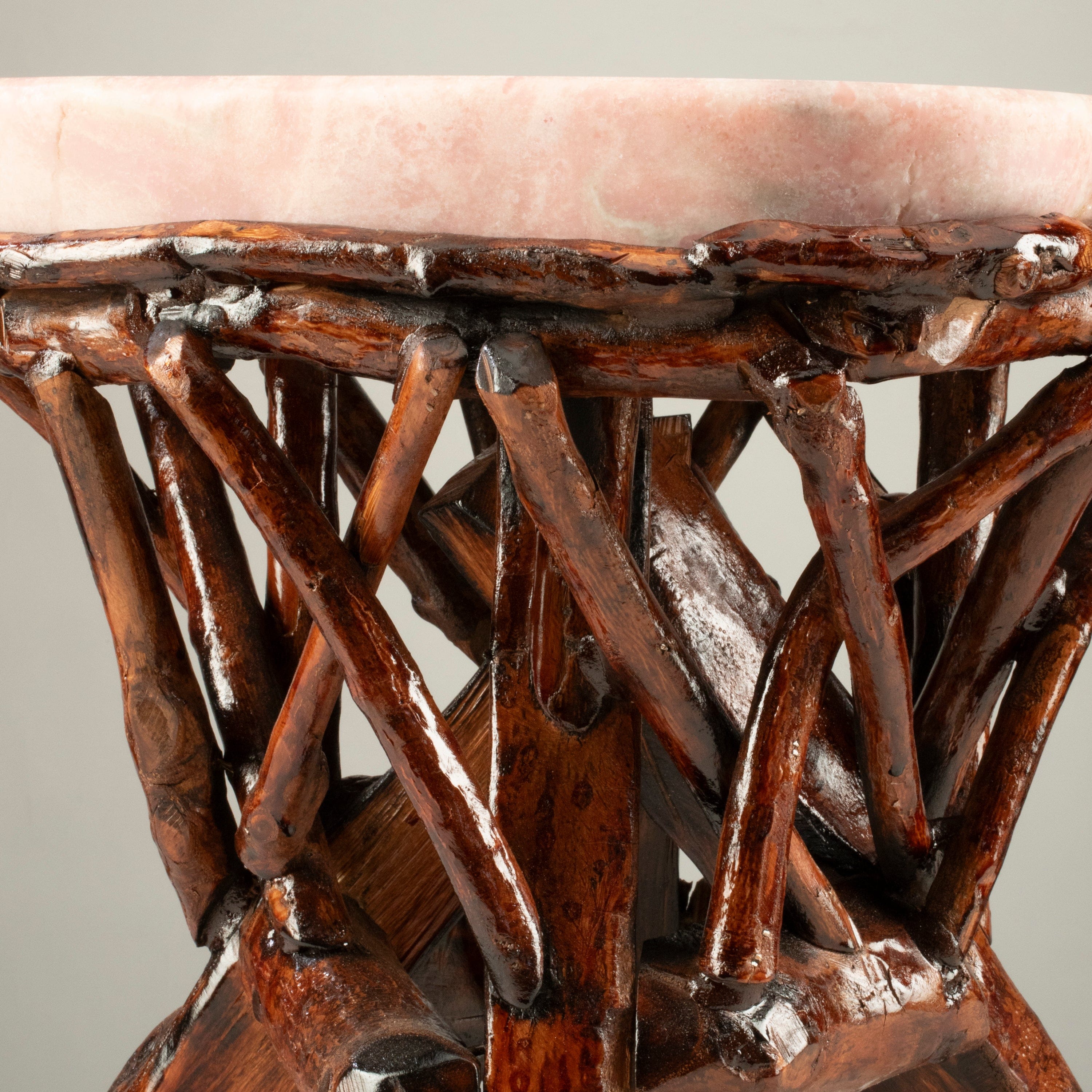 KALIFANO Table Pink Opal Side Table 15" POC4200.002