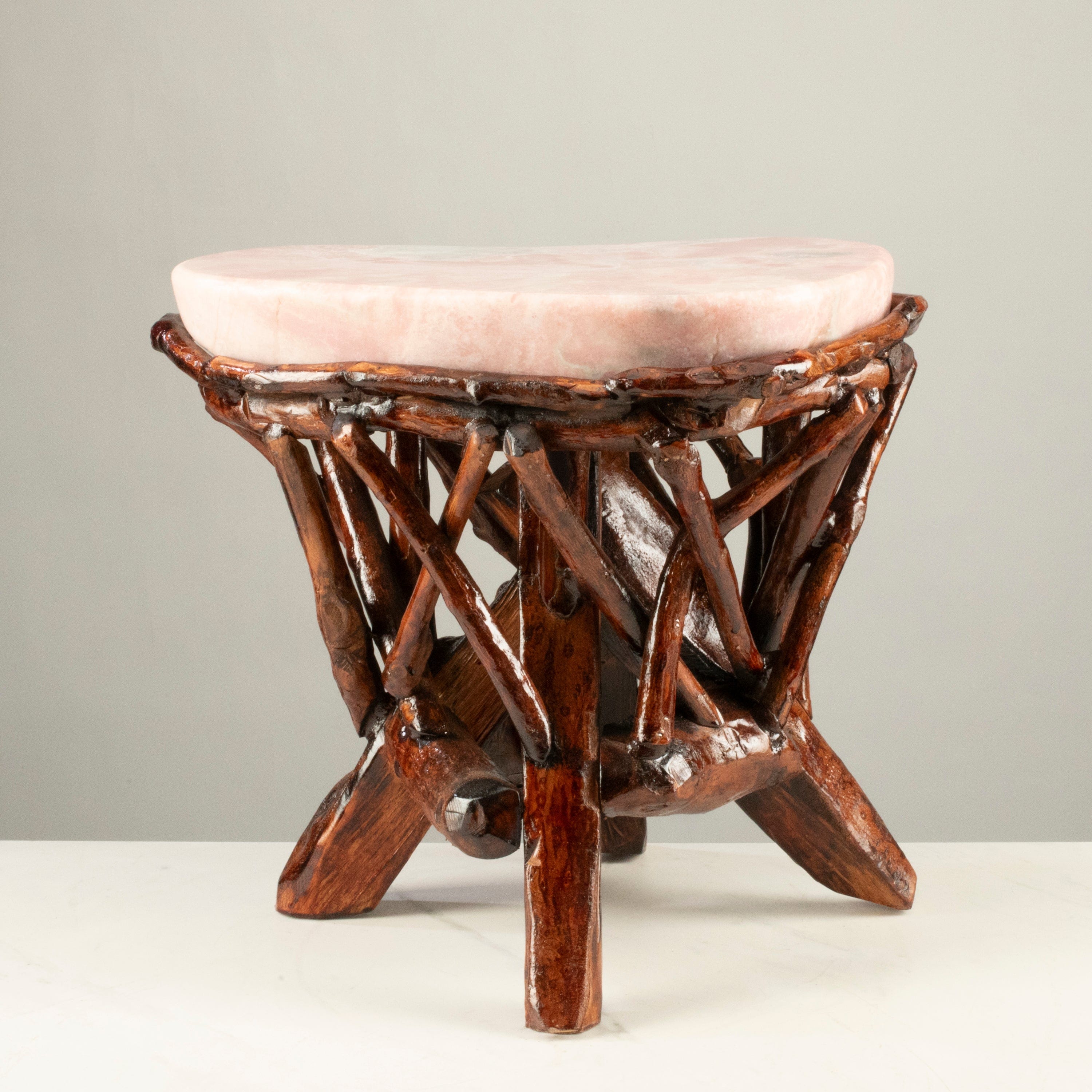 KALIFANO Table Pink Opal Side Table 15" POC4200.002