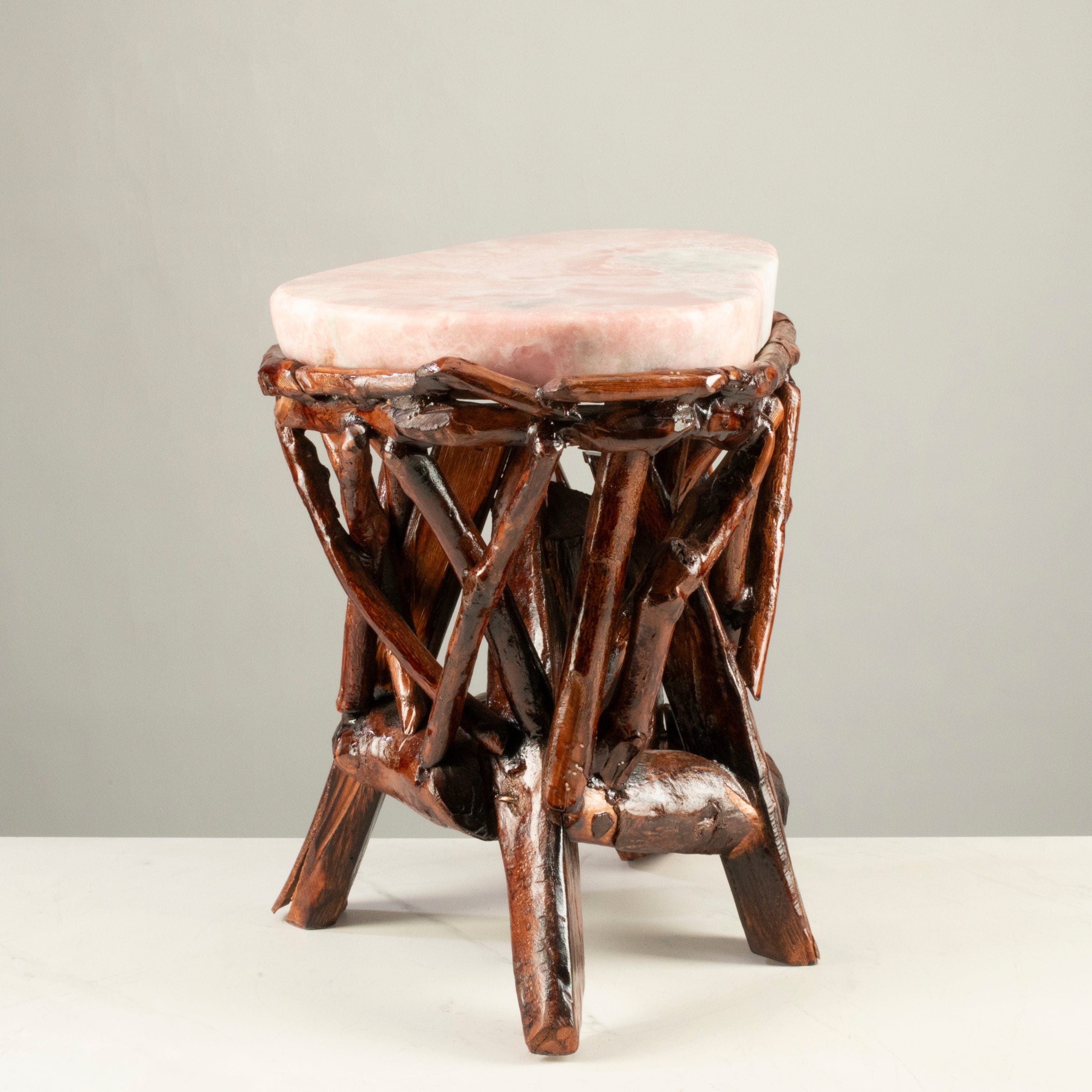 KALIFANO Table Pink Opal Side Table 15" POC4200.002