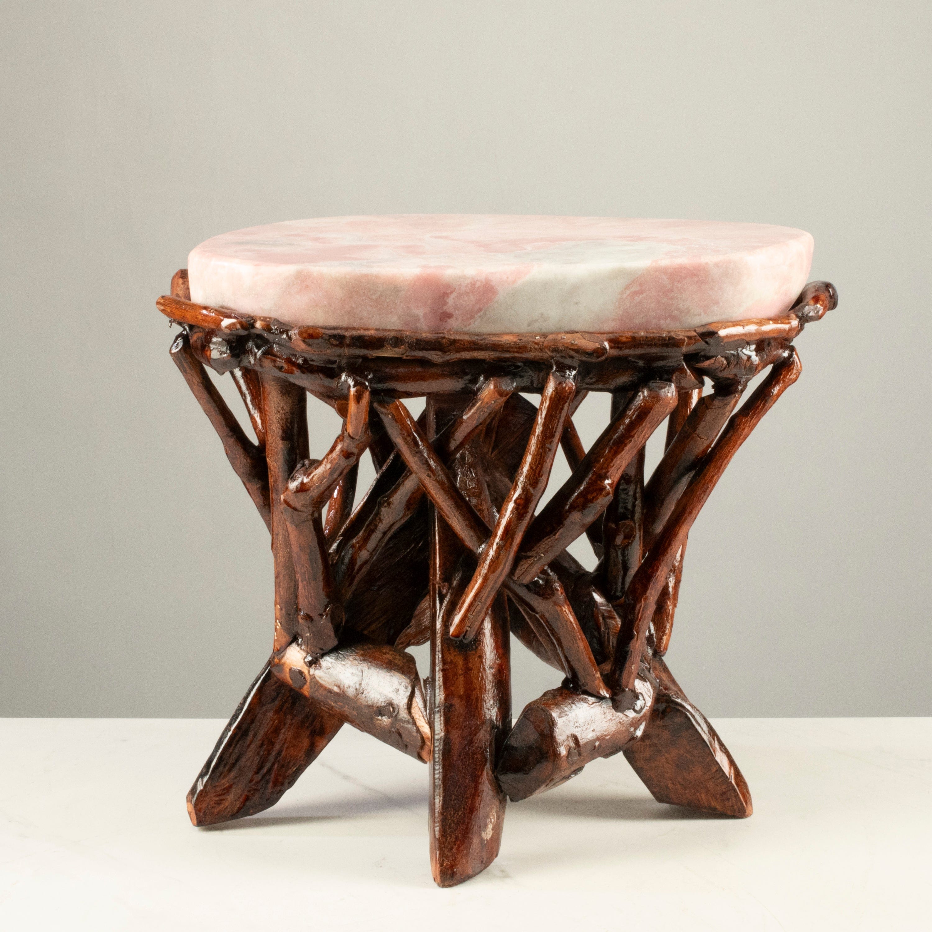 KALIFANO Table Pink Opal Side Table 15" POC4200.002