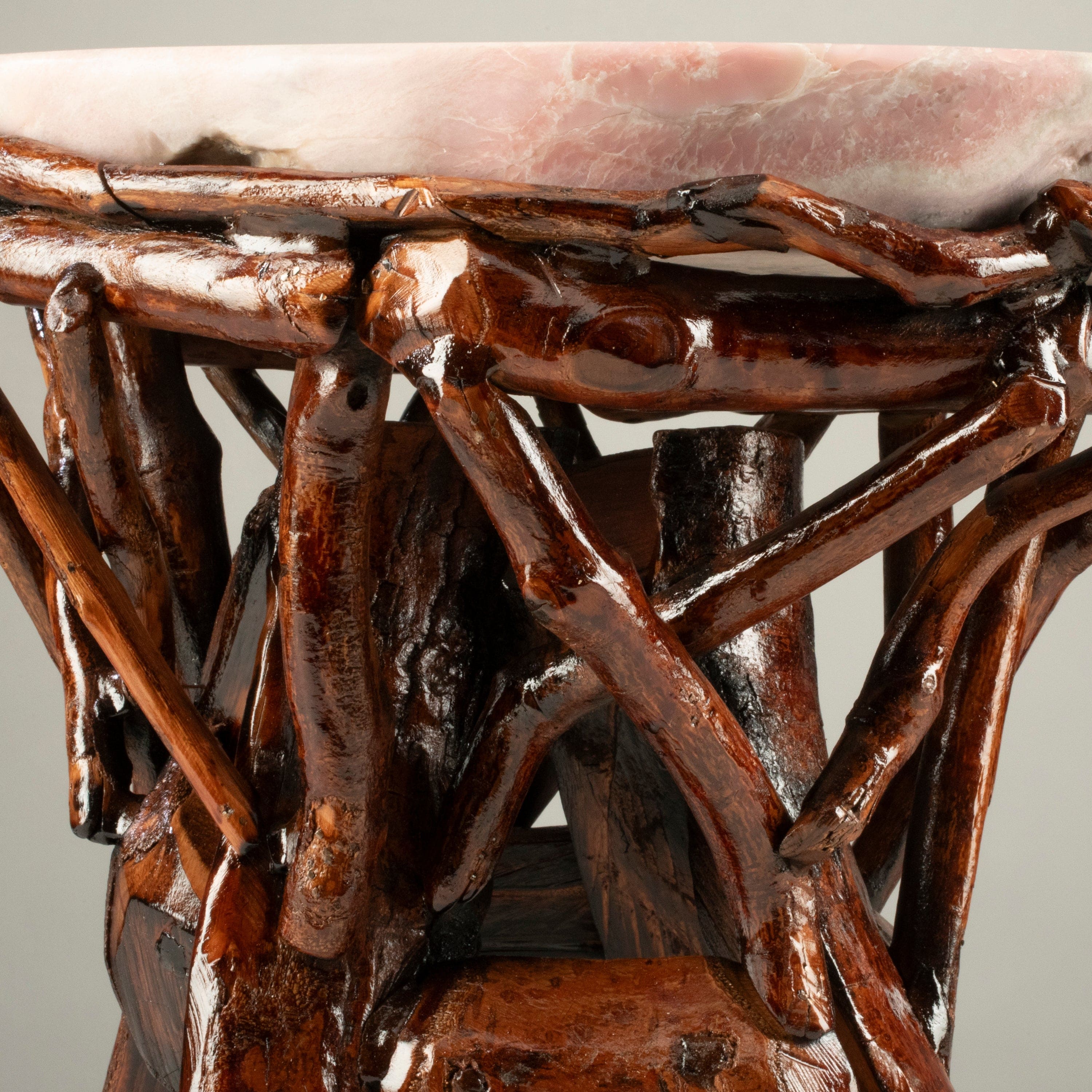 KALIFANO Table Pink Opal Side Table 15" POC4200.003