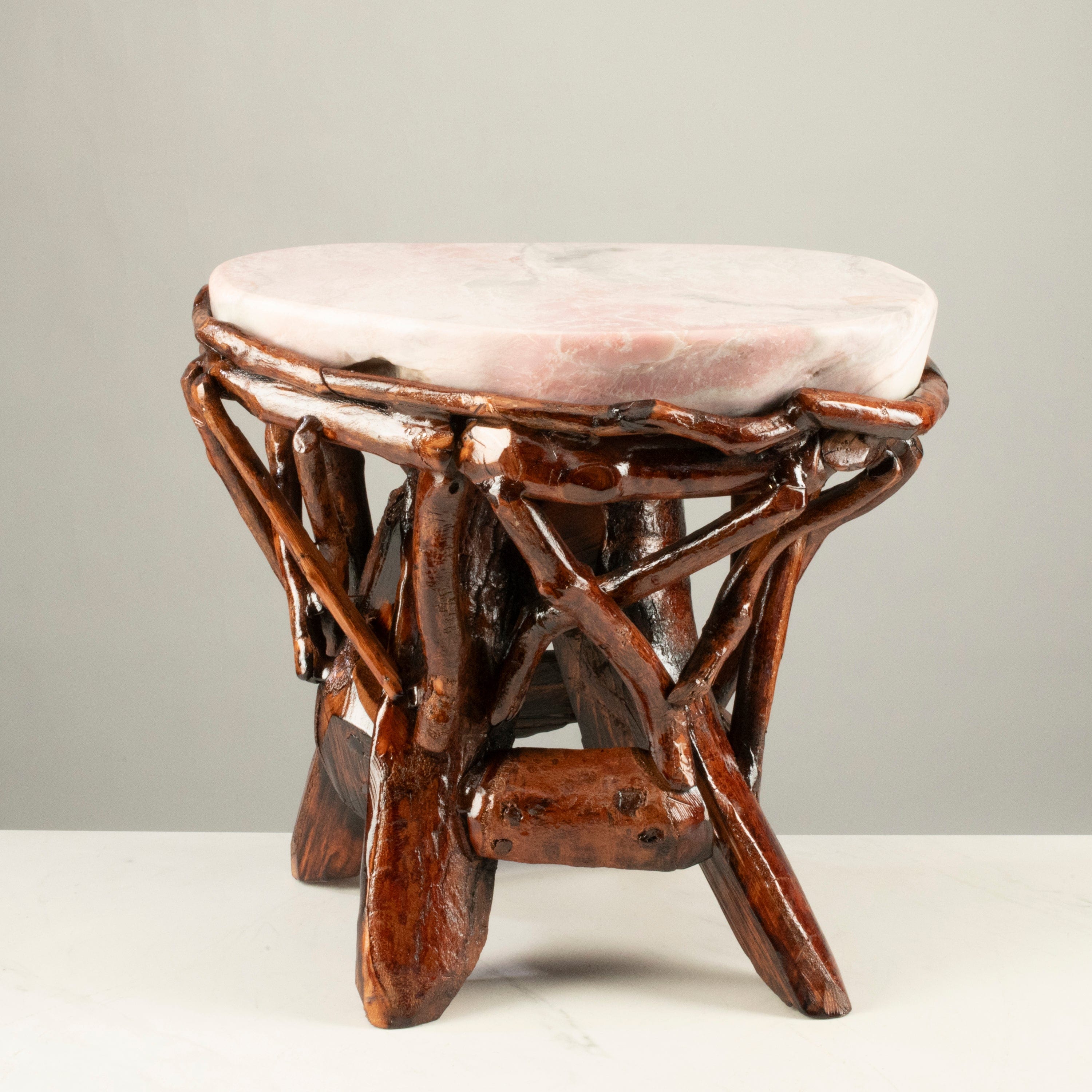 KALIFANO Table Pink Opal Side Table 15" POC4200.003