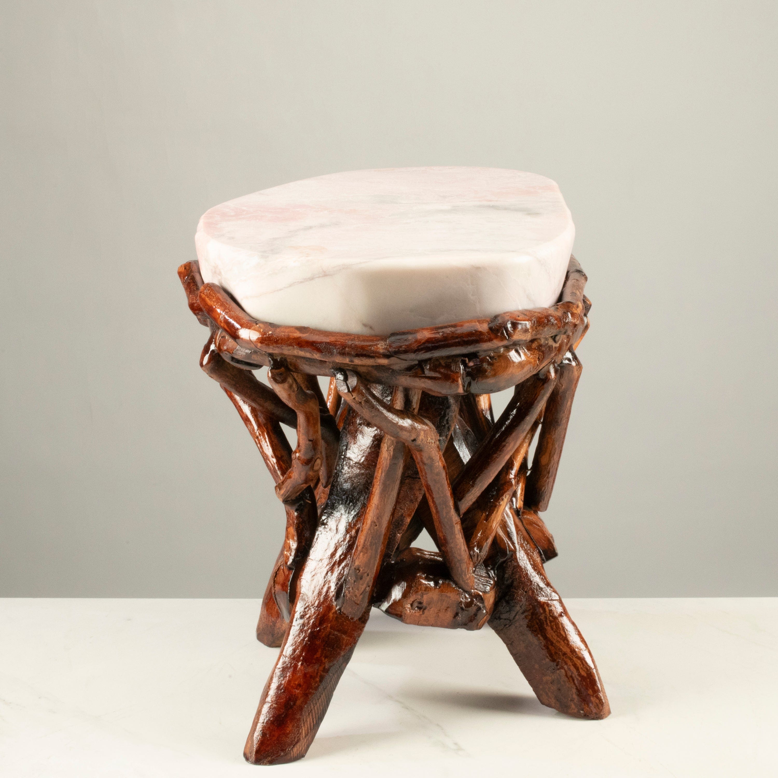 KALIFANO Table Pink Opal Side Table 15" POC4200.003