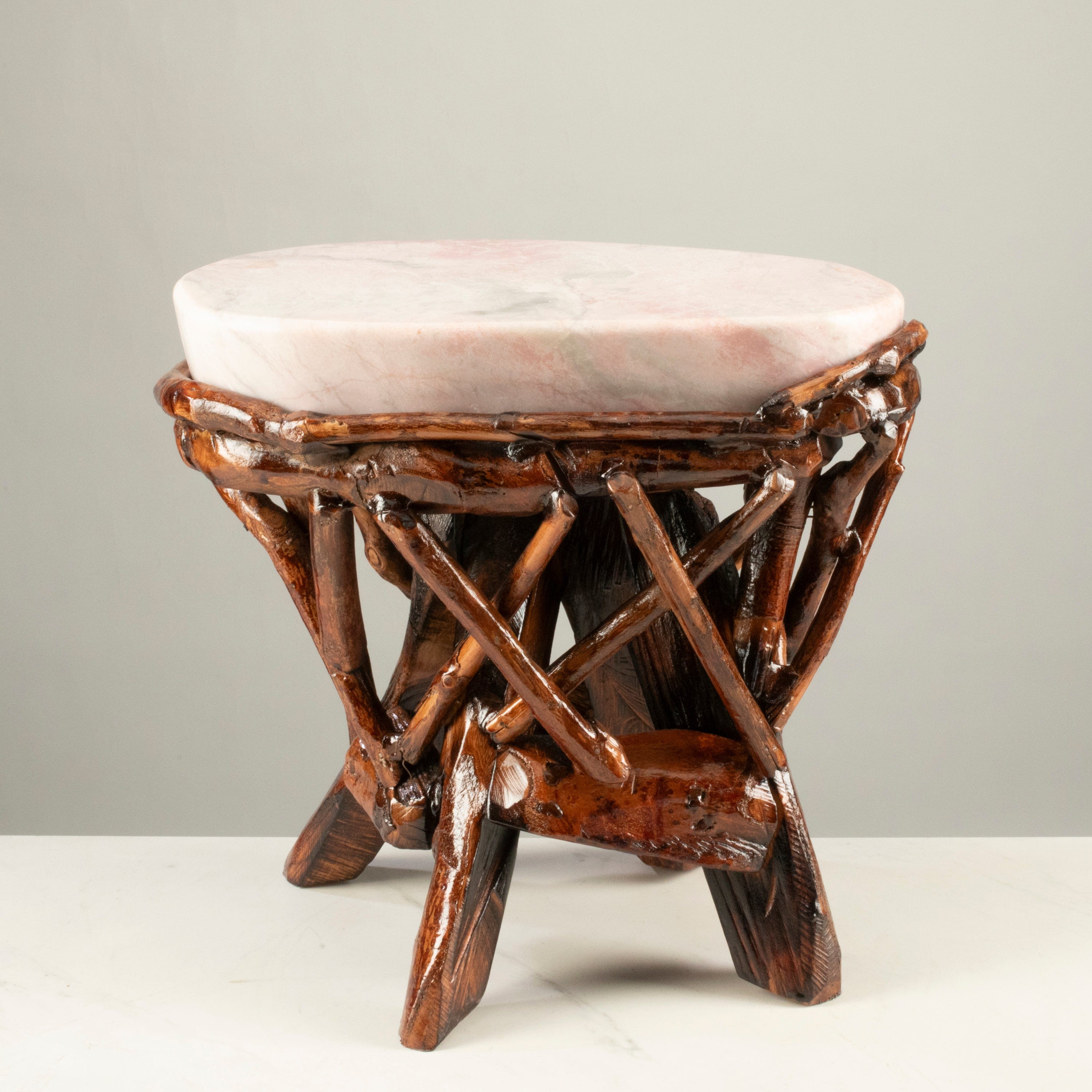 KALIFANO Table Pink Opal Side Table 15" POC4200.003