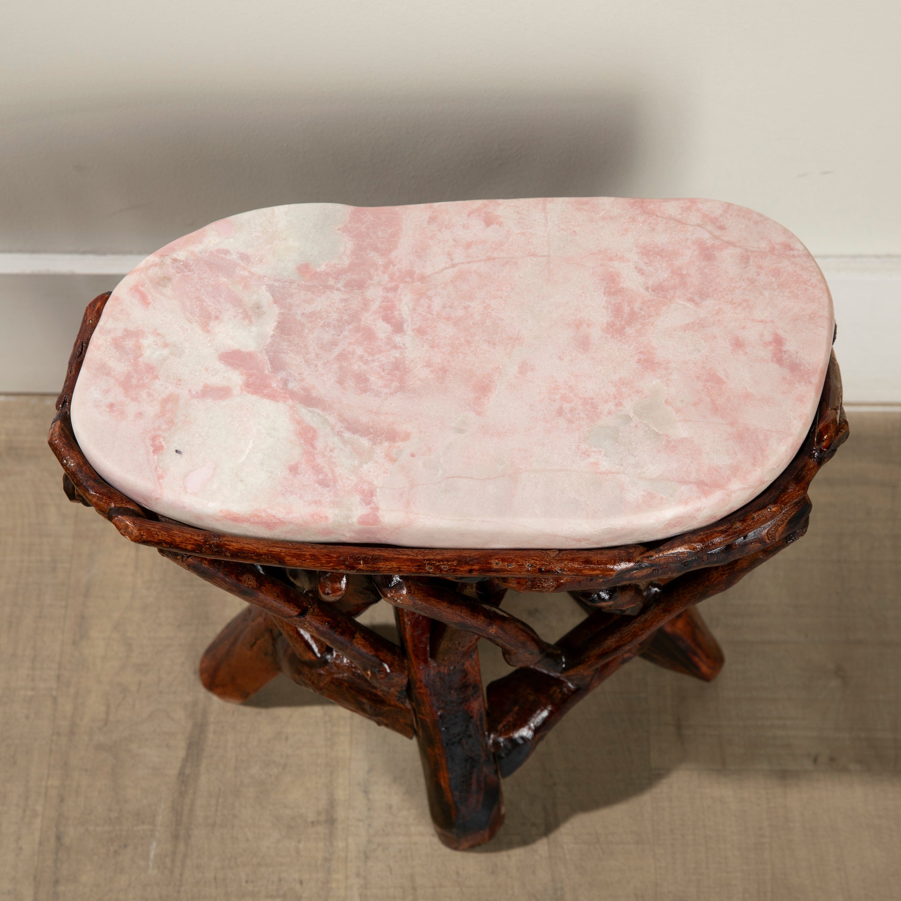 KALIFANO Table Pink Opal Side Table 15" POC4600.001