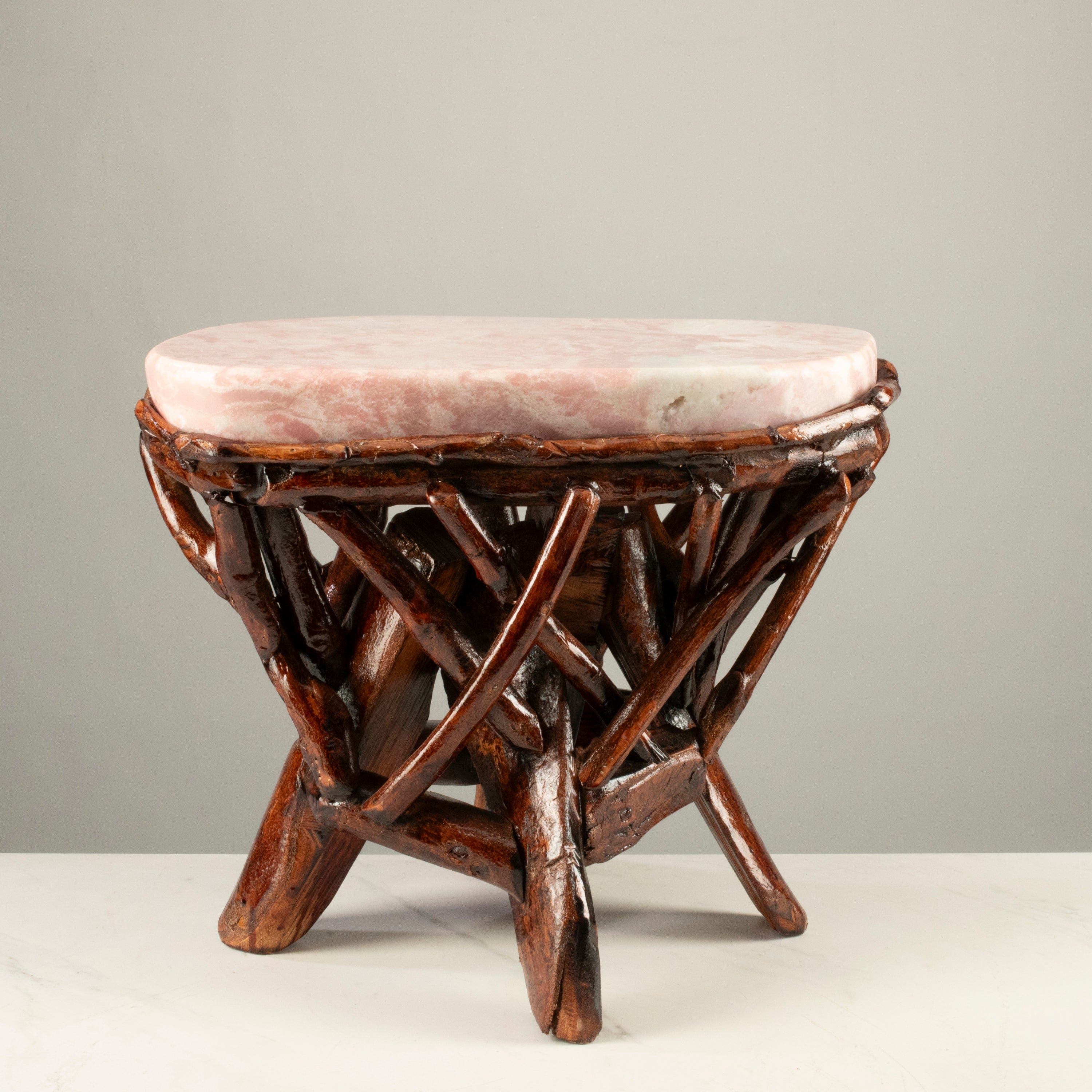 KALIFANO Table Pink Opal Side Table 15" POC4600.001