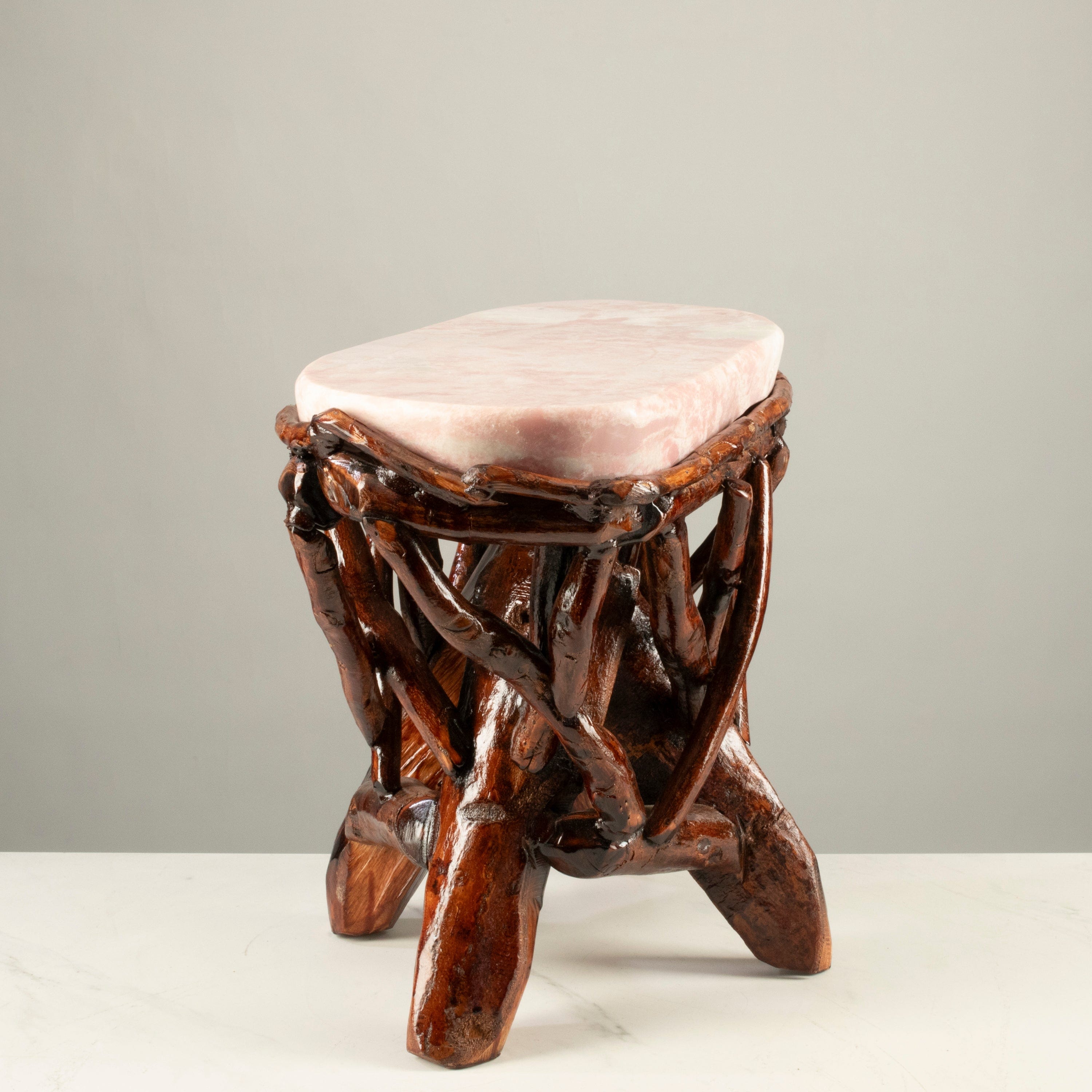 KALIFANO Table Pink Opal Side Table 15" POC4600.001