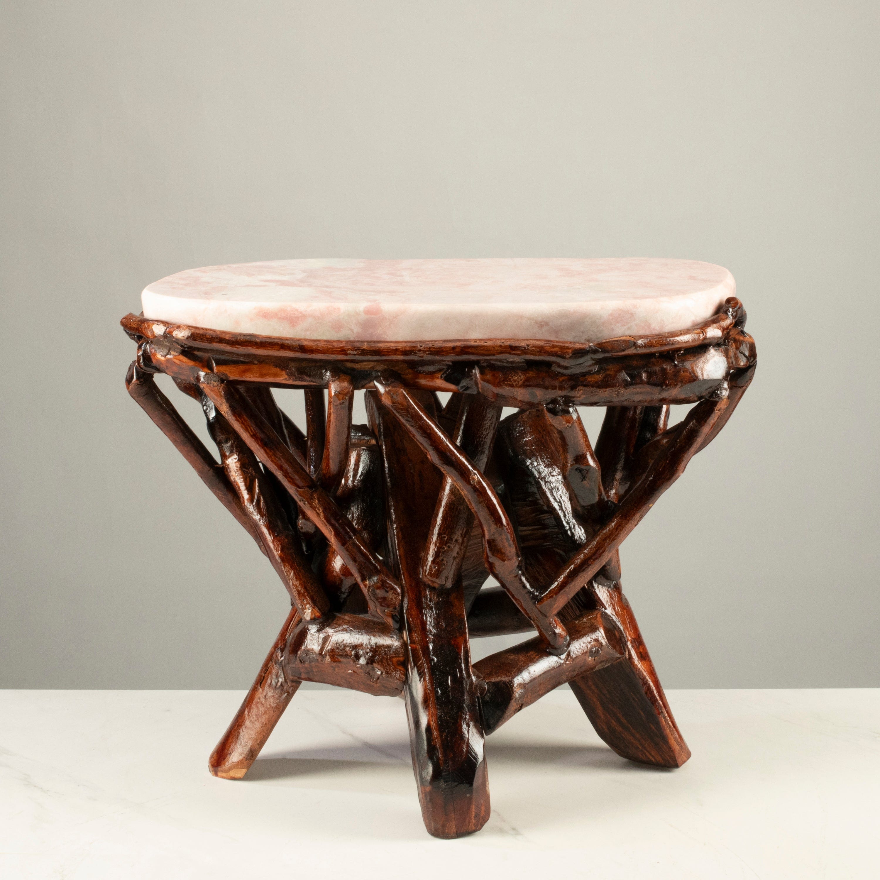 KALIFANO Table Pink Opal Side Table 15" POC4600.001