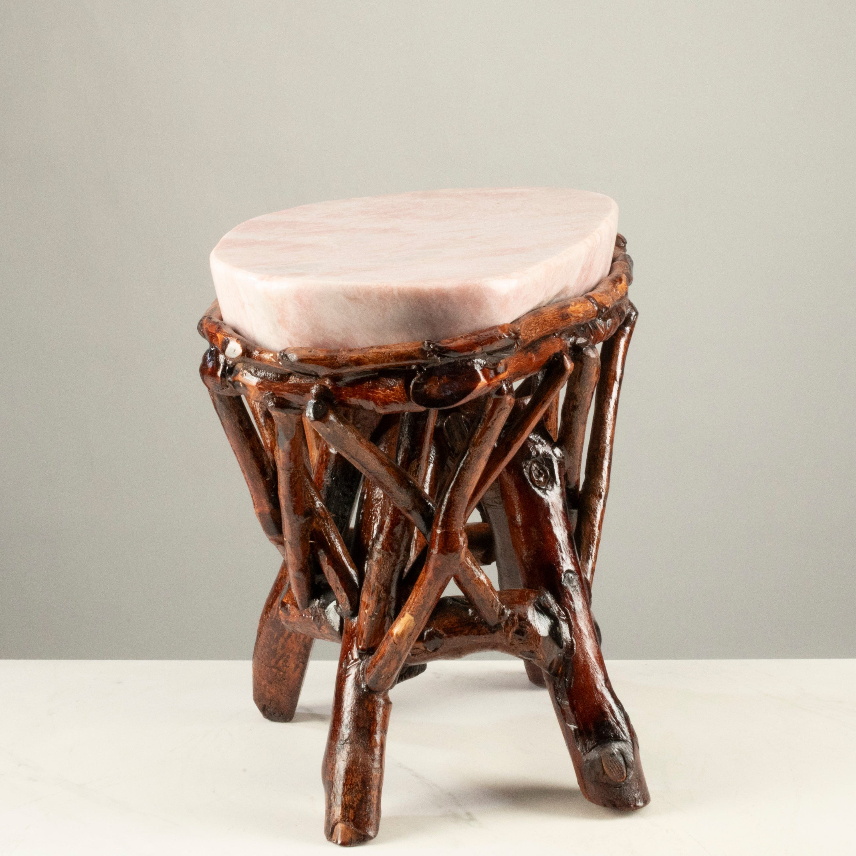 KALIFANO Table Pink Opal Side Table 16" POC4000.001