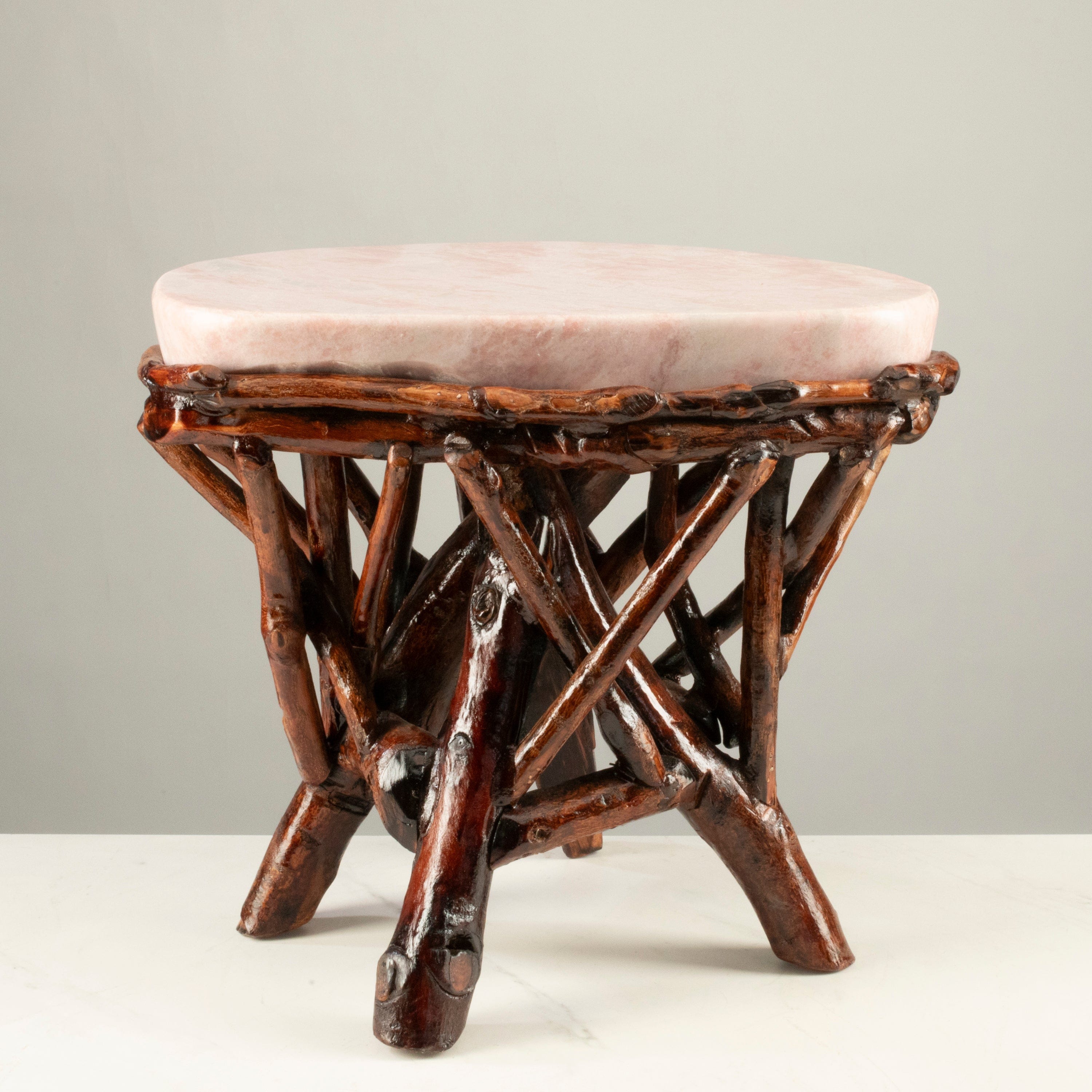 KALIFANO Table Pink Opal Side Table 16" POC4000.001
