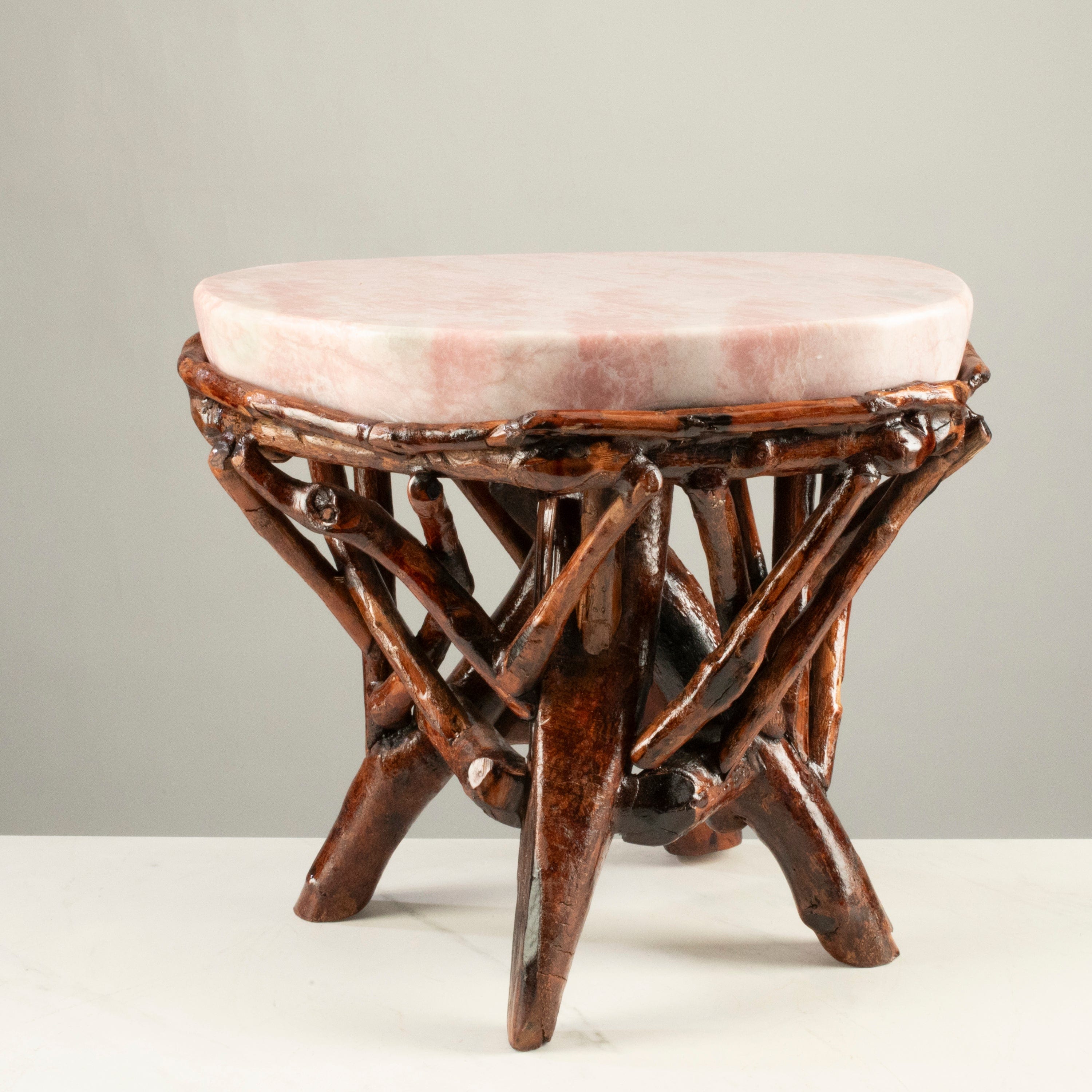 KALIFANO Table Pink Opal Side Table 16" POC4000.001