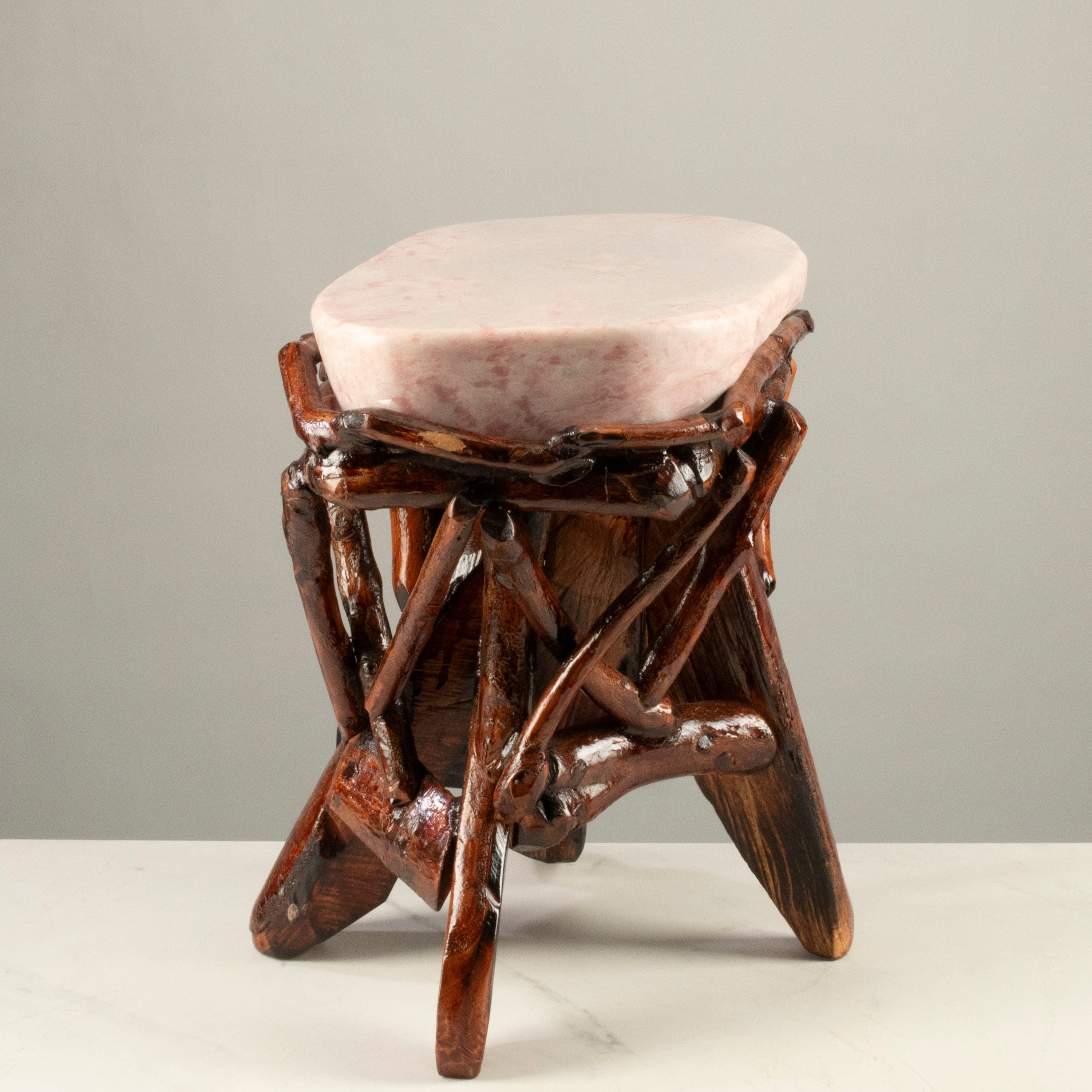 KALIFANO Table Pink Opal Side Table 16" POC4200.001