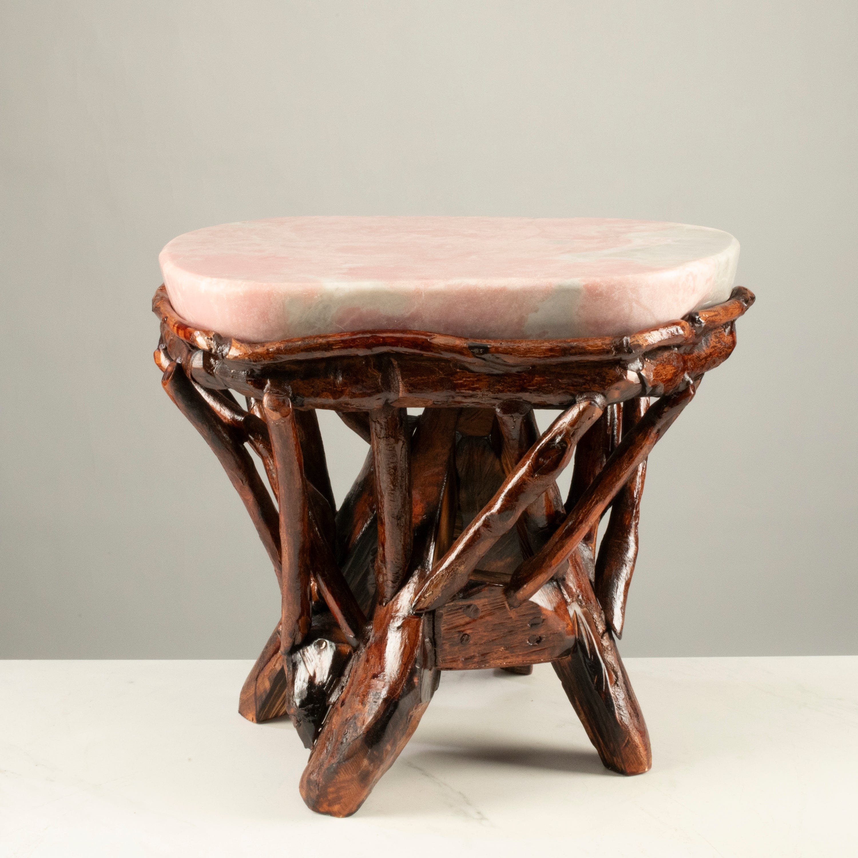 KALIFANO Table Pink Opal Side Table 16" POC4600.003