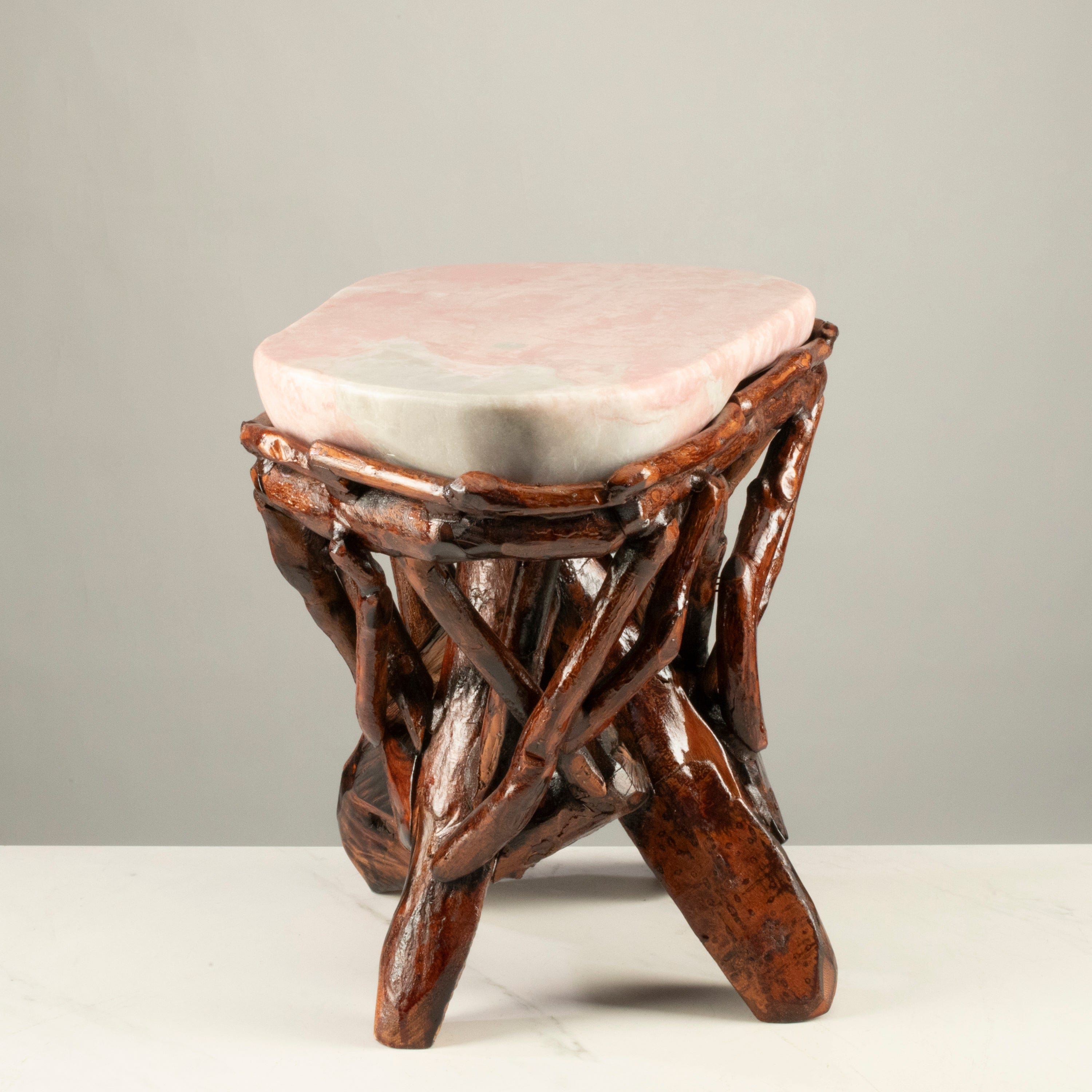 KALIFANO Table Pink Opal Side Table 16" POC4600.003