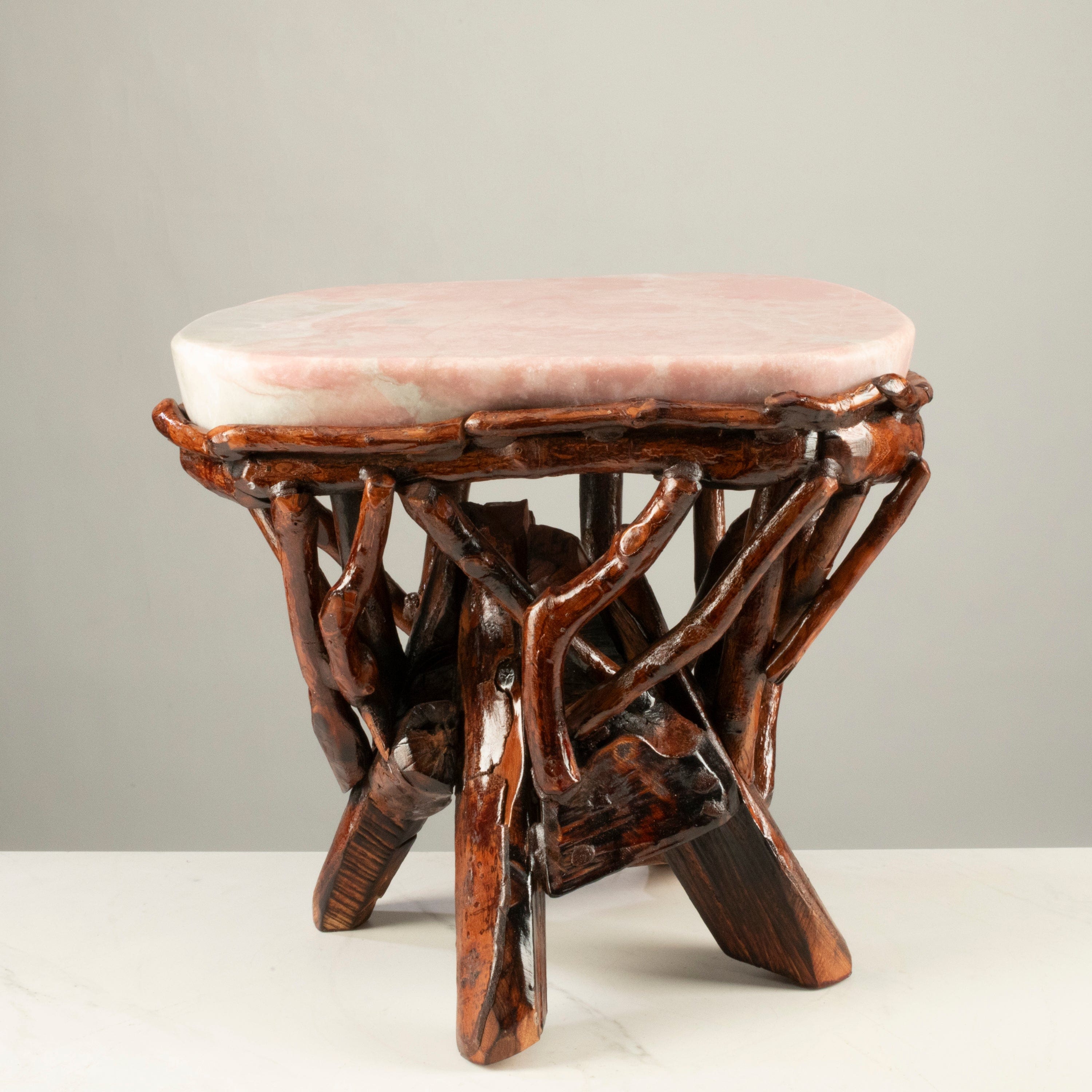 KALIFANO Table Pink Opal Side Table 16" POC4600.003