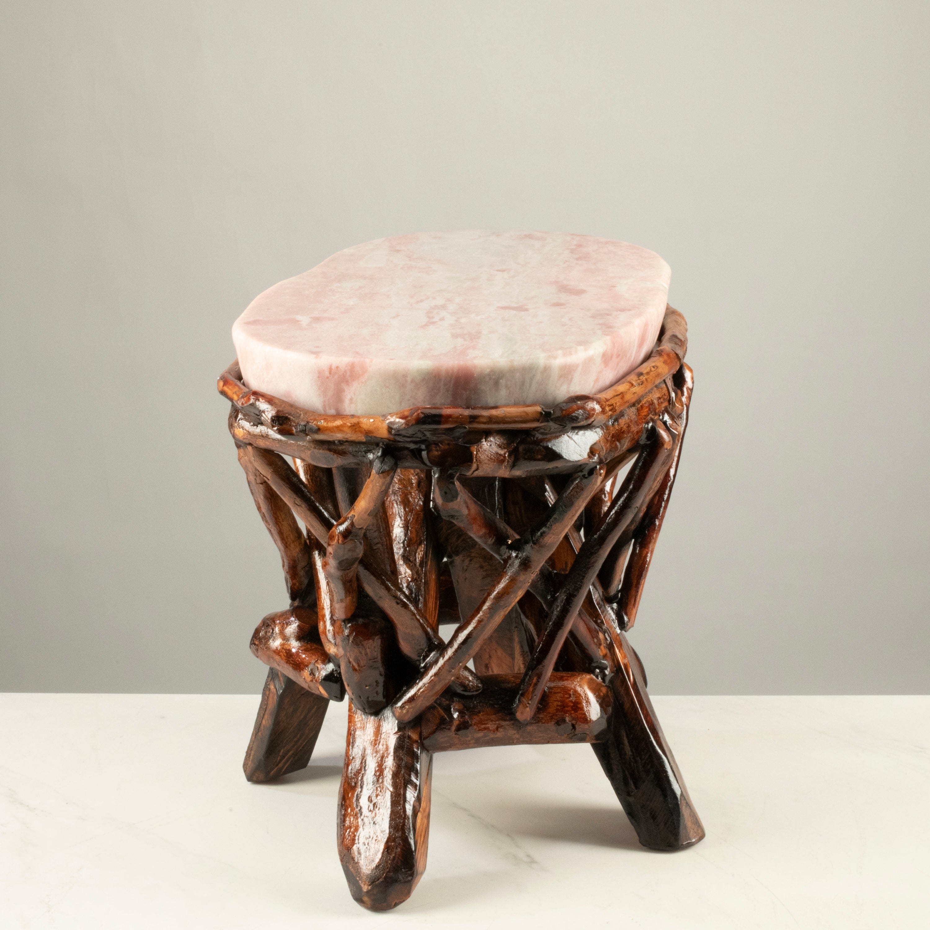 KALIFANO Table Pink Opal Side Table 16" POC4600.004