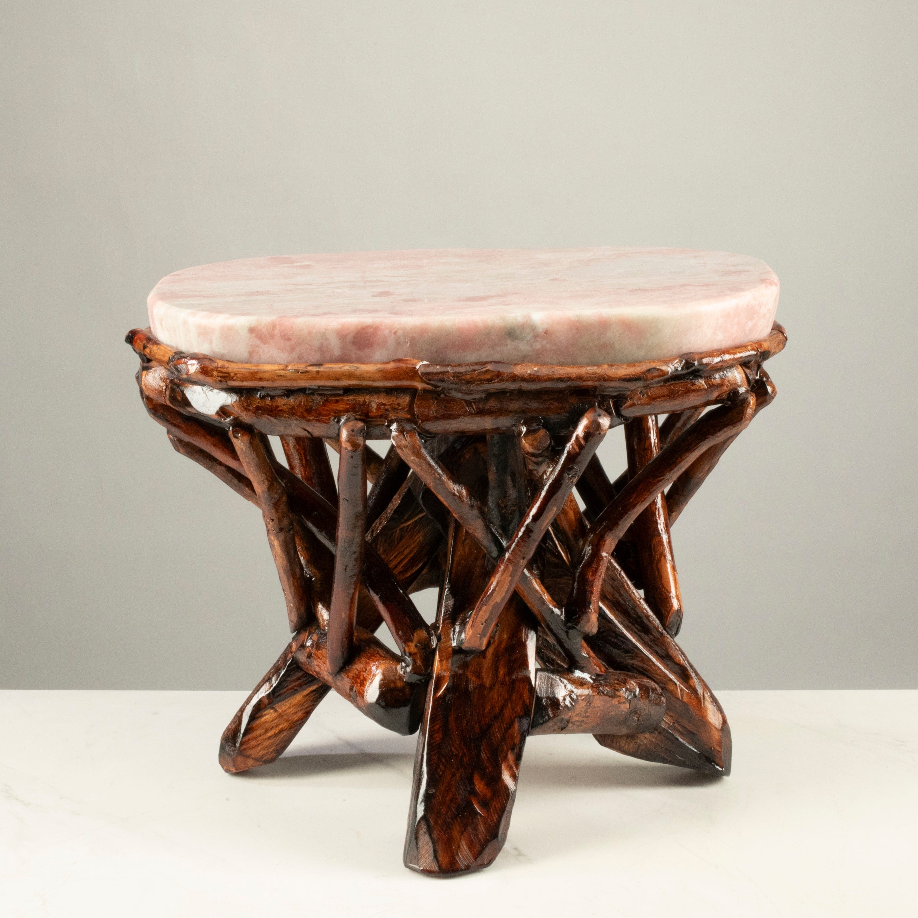 KALIFANO Table Pink Opal Side Table 16" POC4600.004