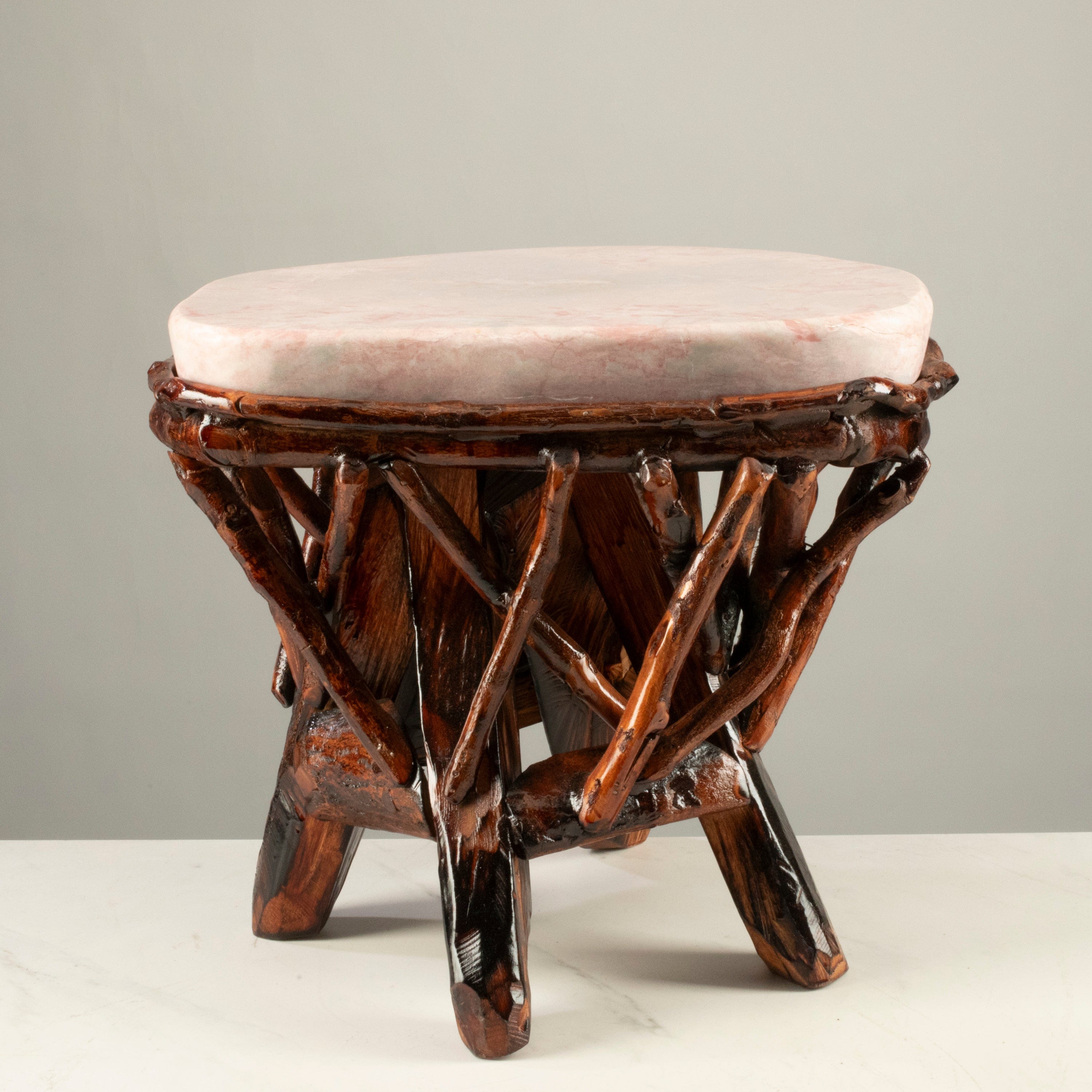 KALIFANO Table Pink Opal Side Table 17" POC4600.002