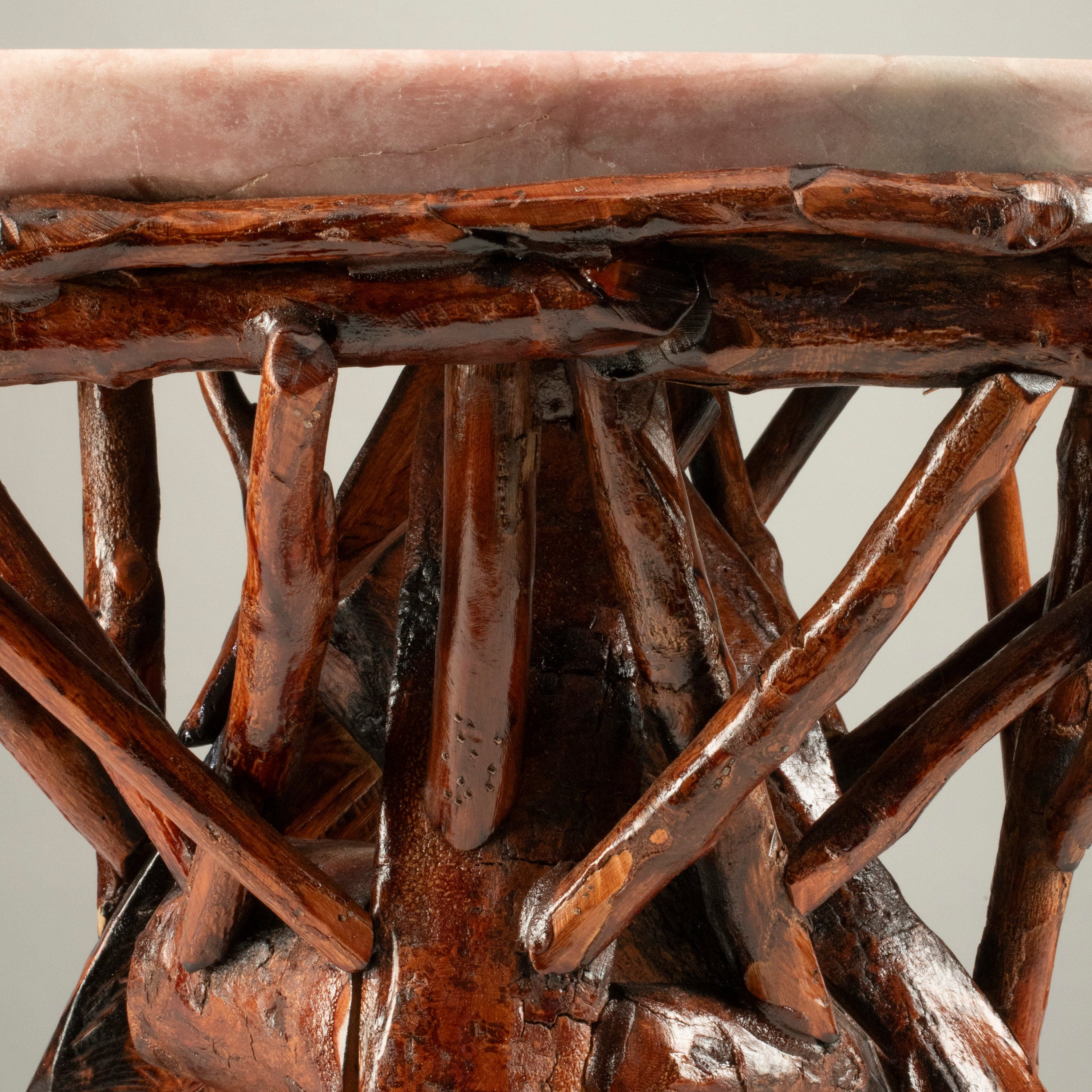 KALIFANO Table Pink Opal Side Table 18" POC6000.001