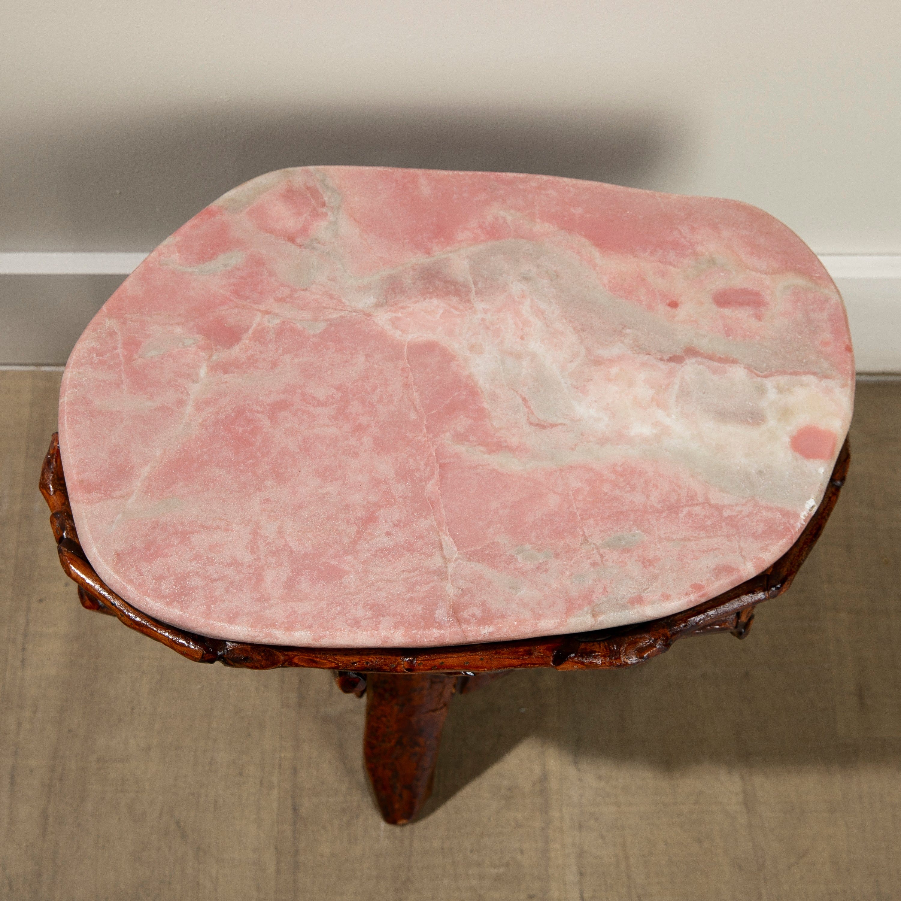KALIFANO Table Pink Opal Side Table 18" POC6000.001