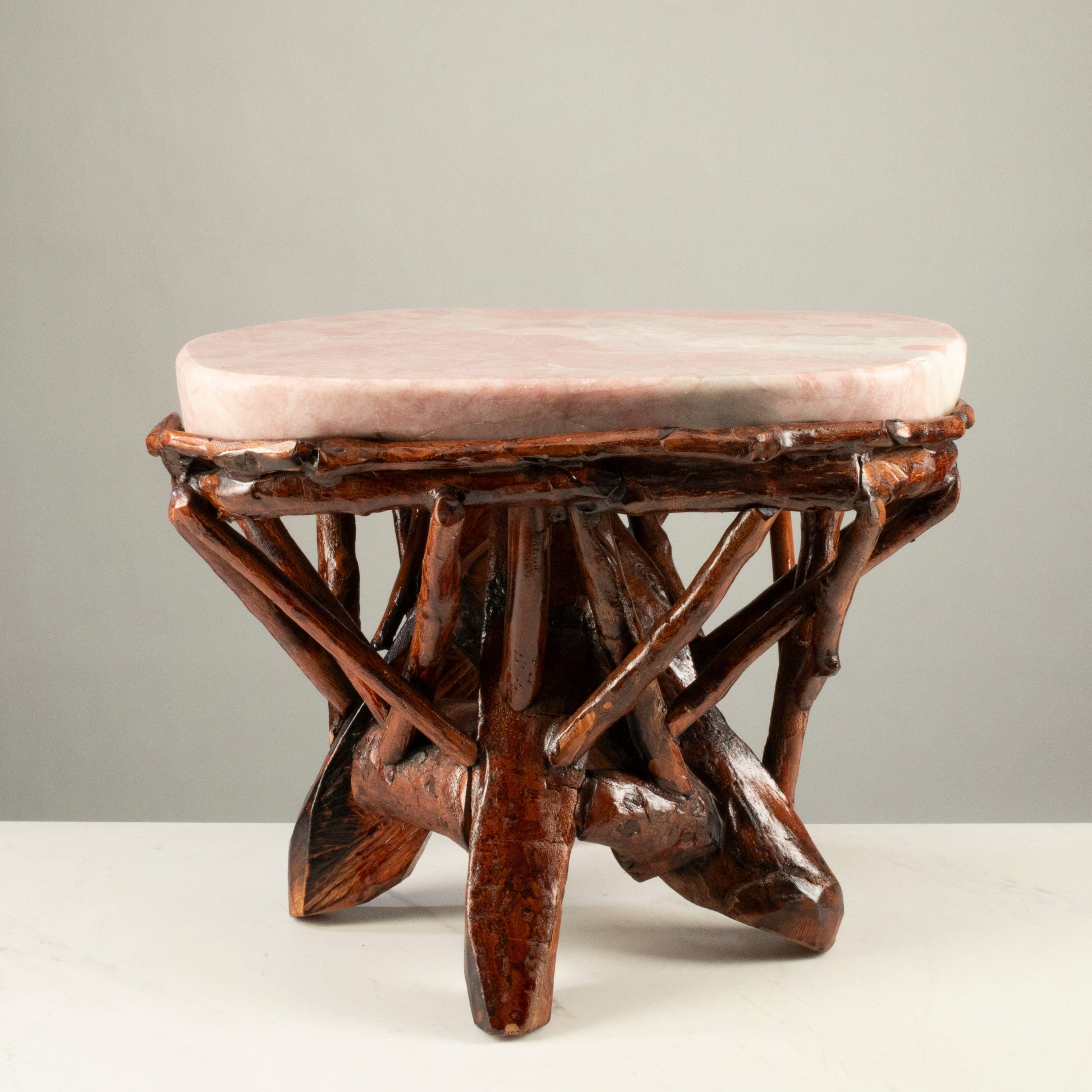 KALIFANO Table Pink Opal Side Table 18" POC6000.001