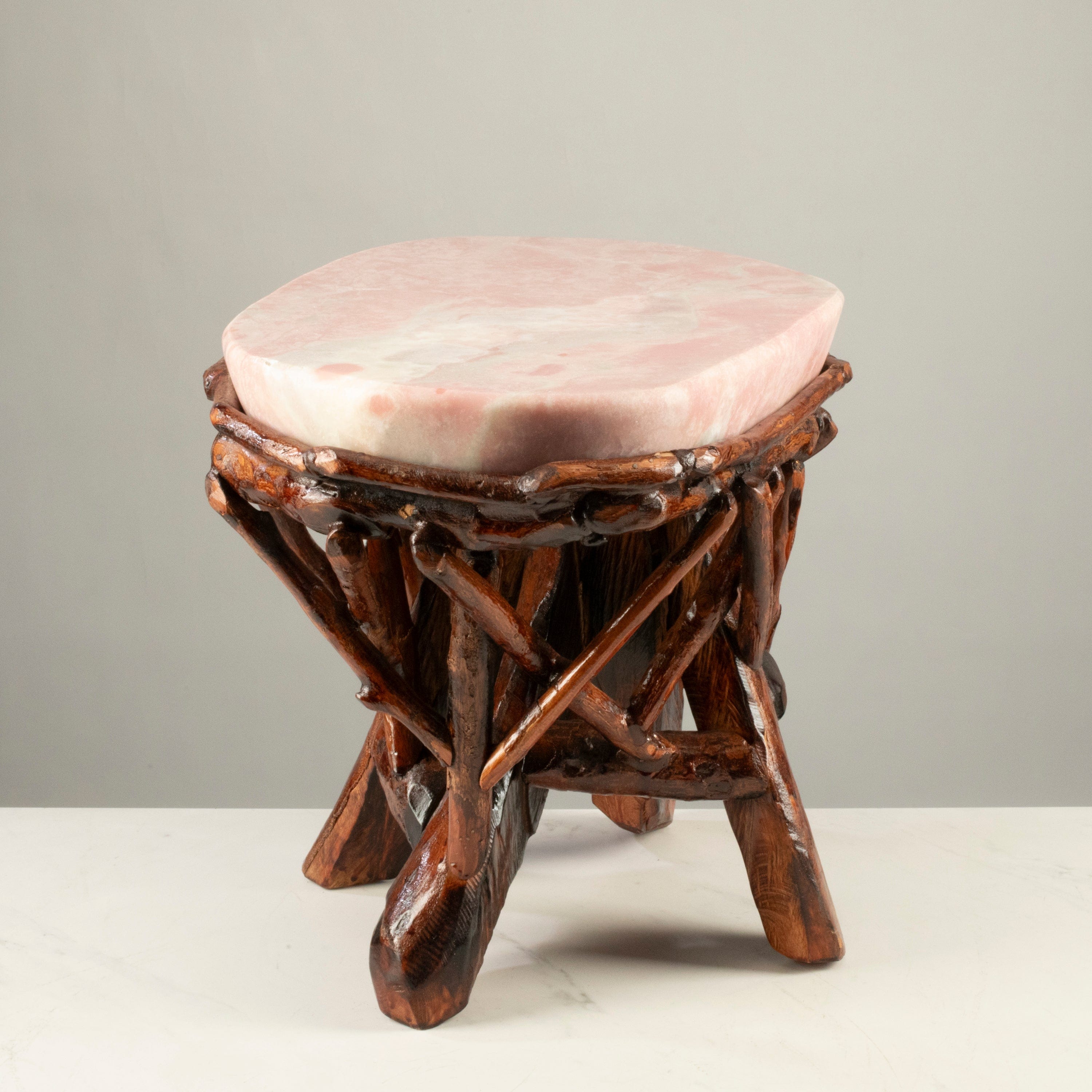 KALIFANO Table Pink Opal Side Table 18" POC6000.001