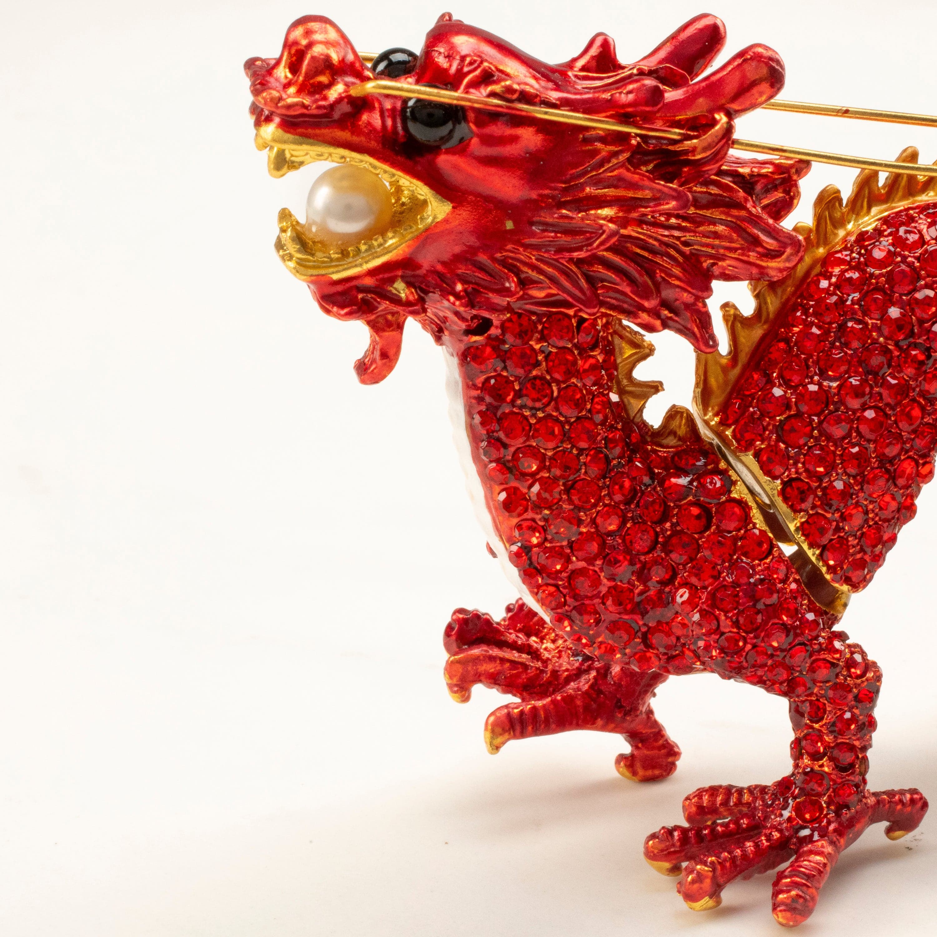 Kalifano Vanity Figurine Dragon Figurine Keepsake Box made with Crystals SVA-116