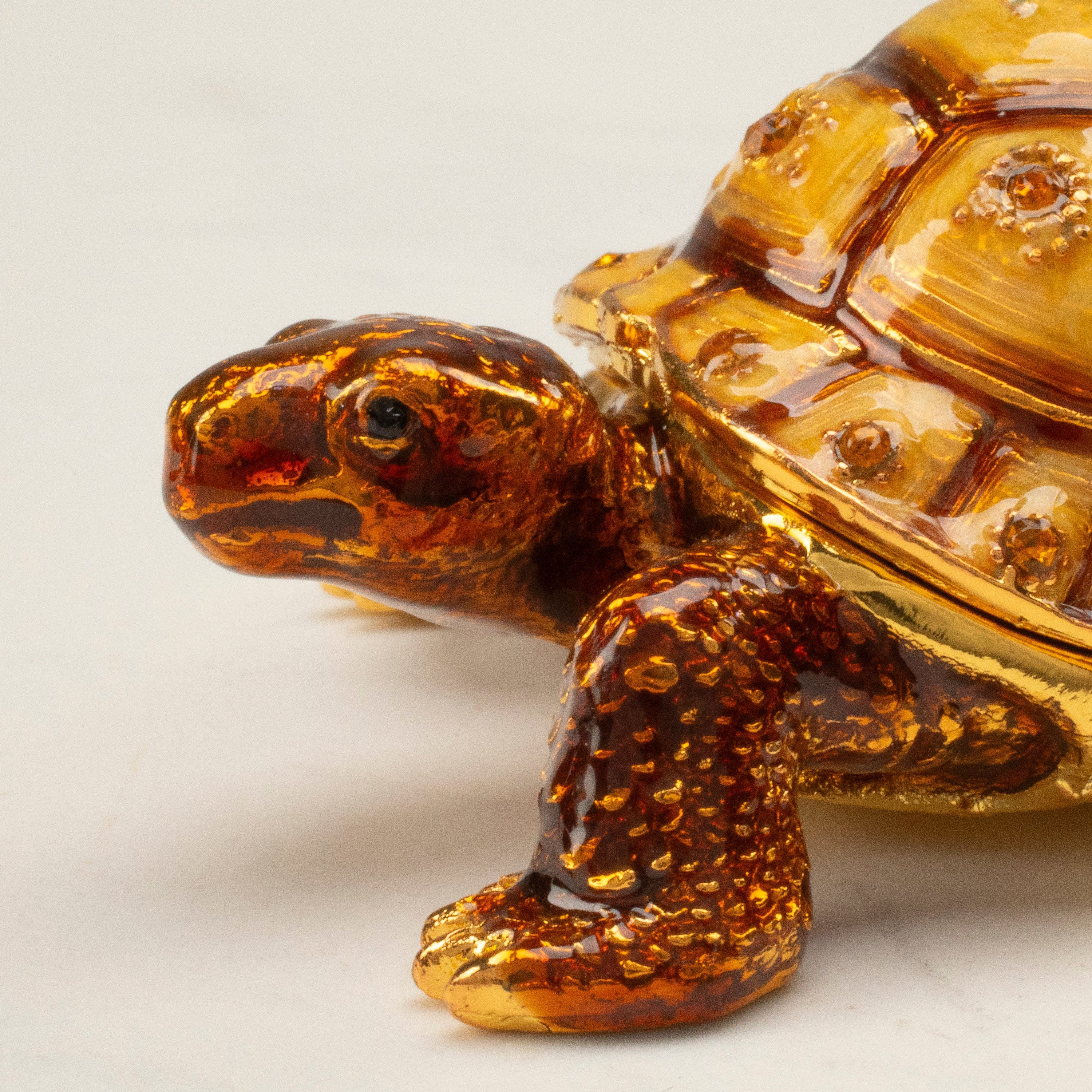 Kalifano Vanity Figurine Tortoise Figurine Keepsake Box made with Crystals SVA-120