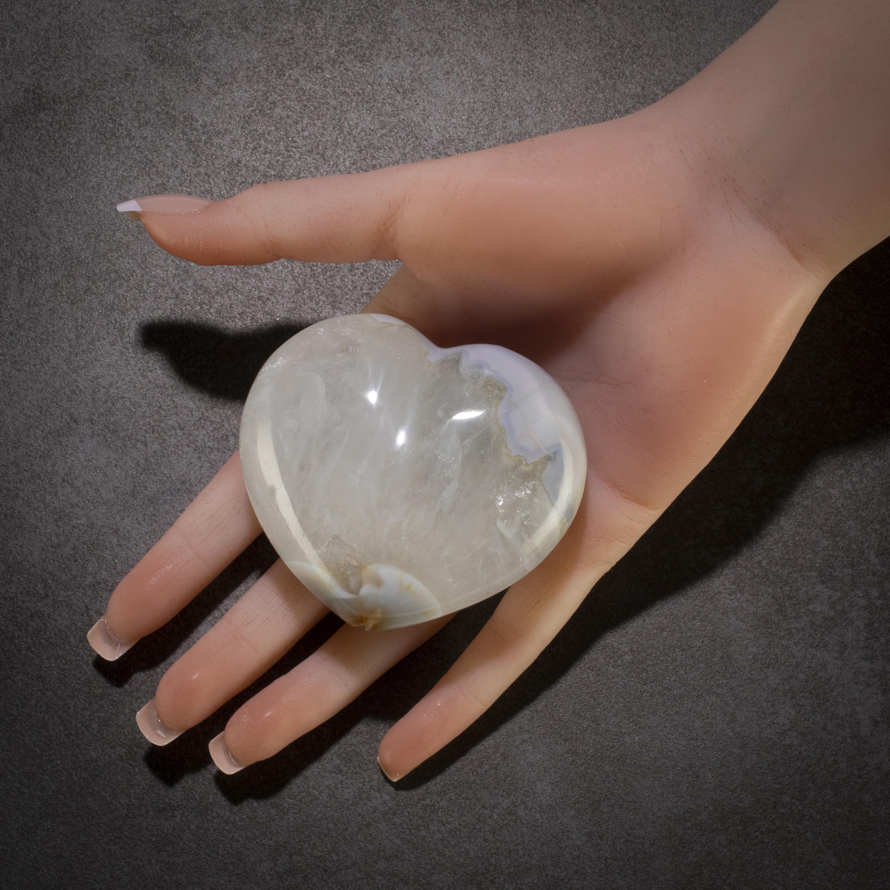 KALIFANO Agate Agate Gemstone Heart Carving 175g / 3in. GH400-AG