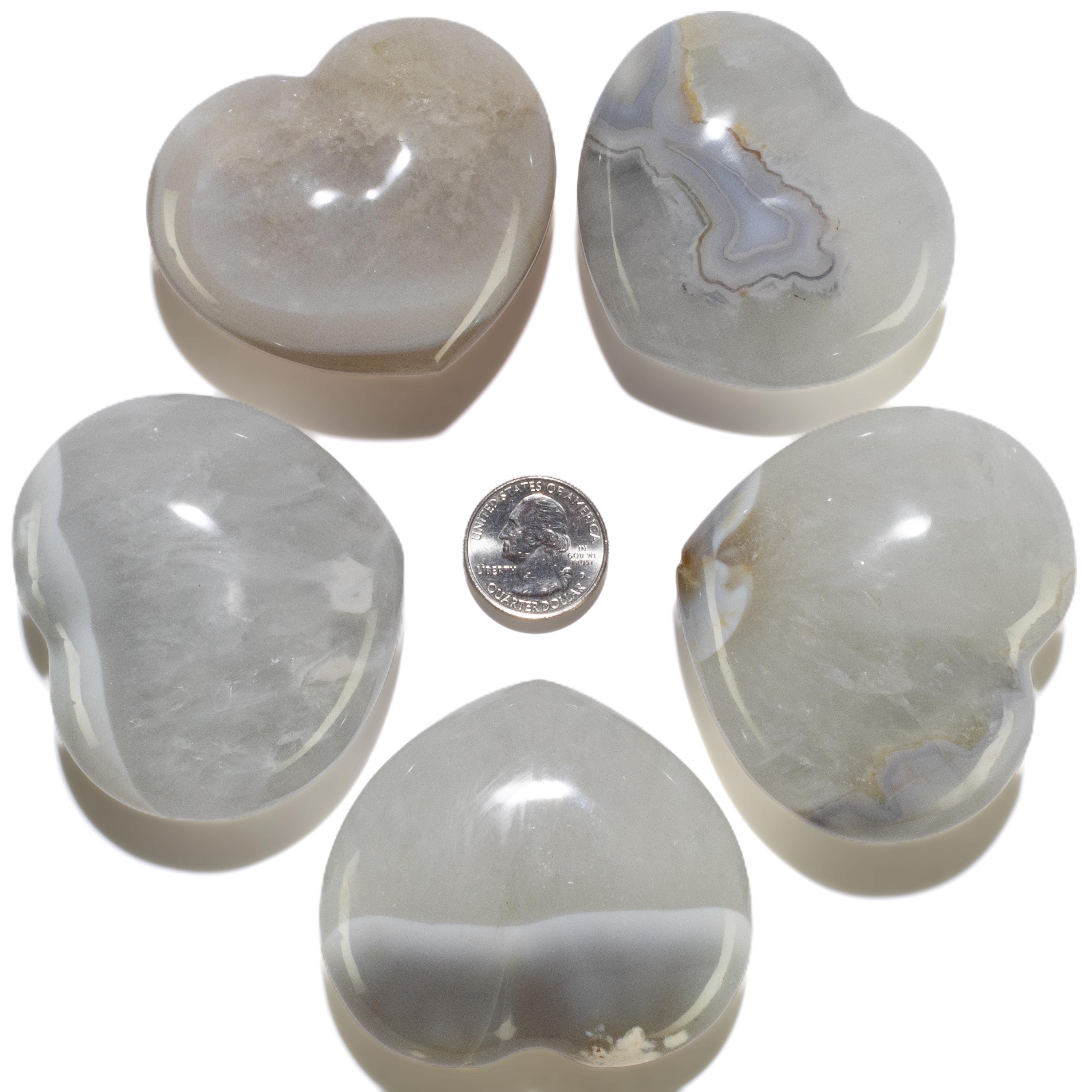 KALIFANO Agate Agate Gemstone Heart Carving 175g / 3in. GH400-AG
