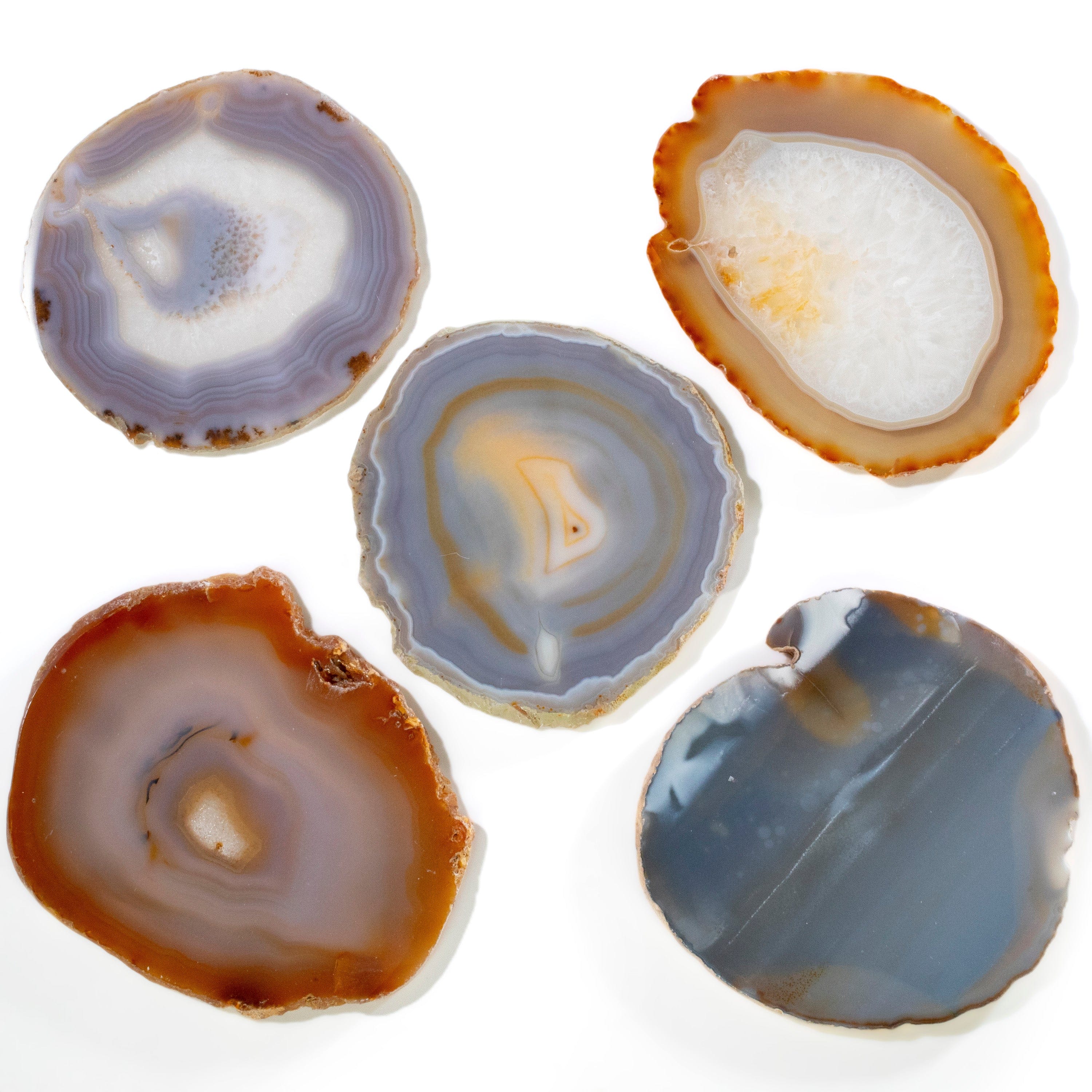 KALIFANO Agate Natural Agate Slice Drink Coaster BAS160-AG