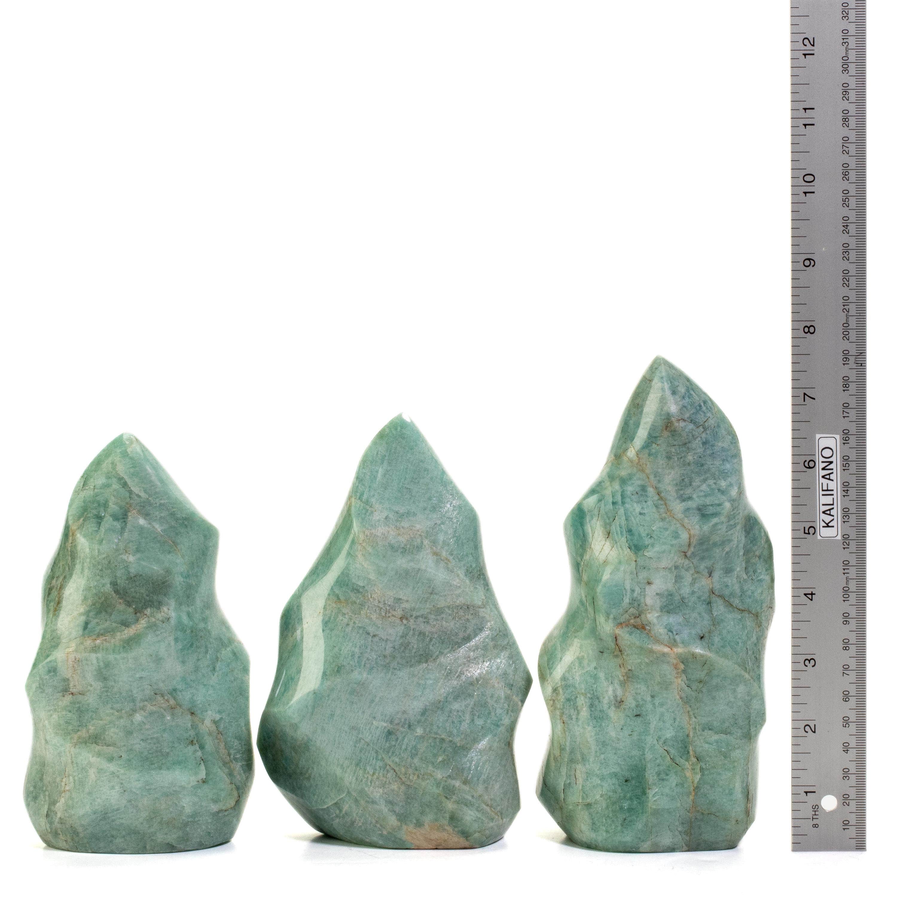 Kalifano AMAZONITE Amazonite Twist Flame - 7" / 1,275g CBF800-AZ