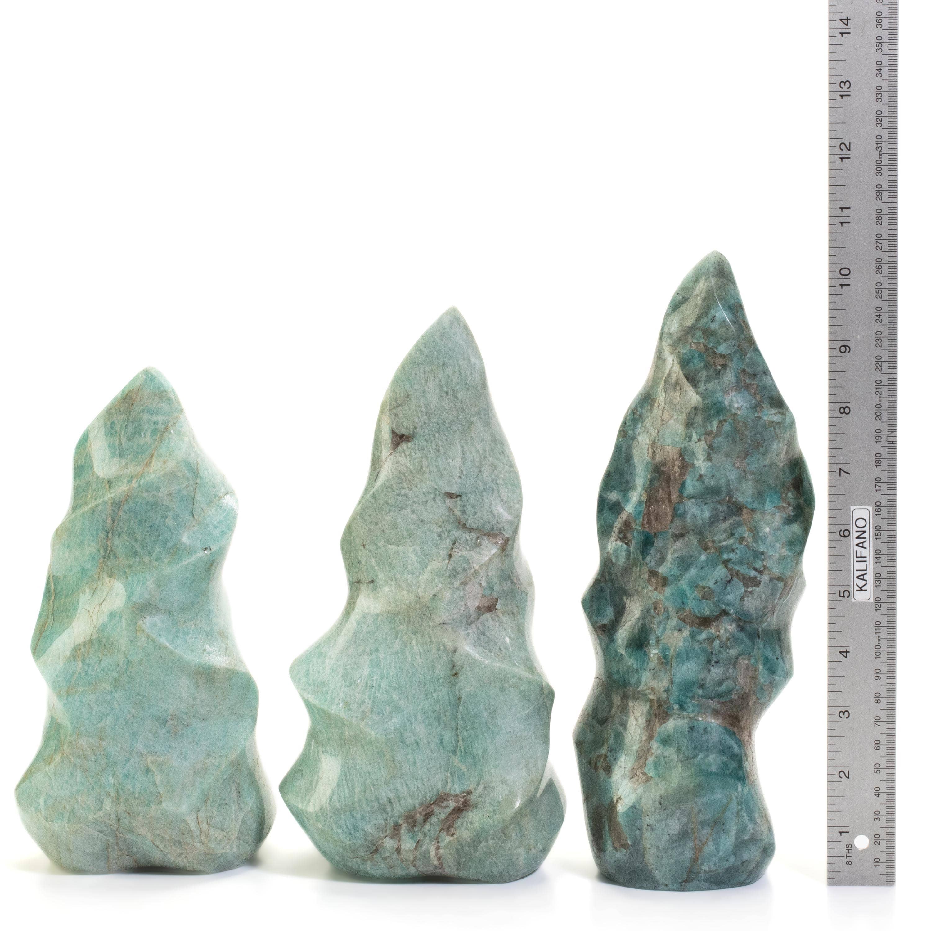 Kalifano AMAZONITE Amazonite Twist Flame - 9" / 2,400g CBF1600-AZ