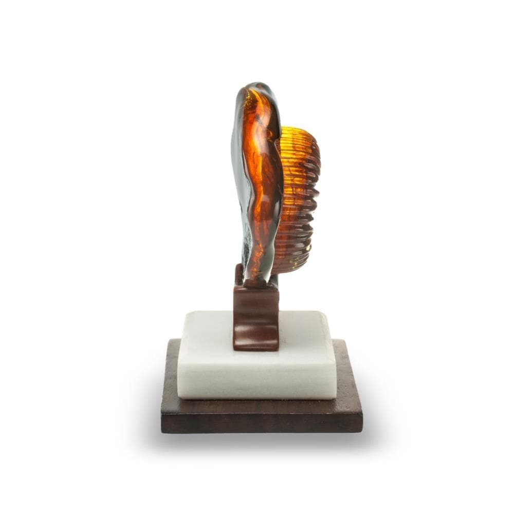 Kalifano Amber AMB3900.002 - Hand Carved Samora Amber Ammonite - Mexico AMB3900.002
