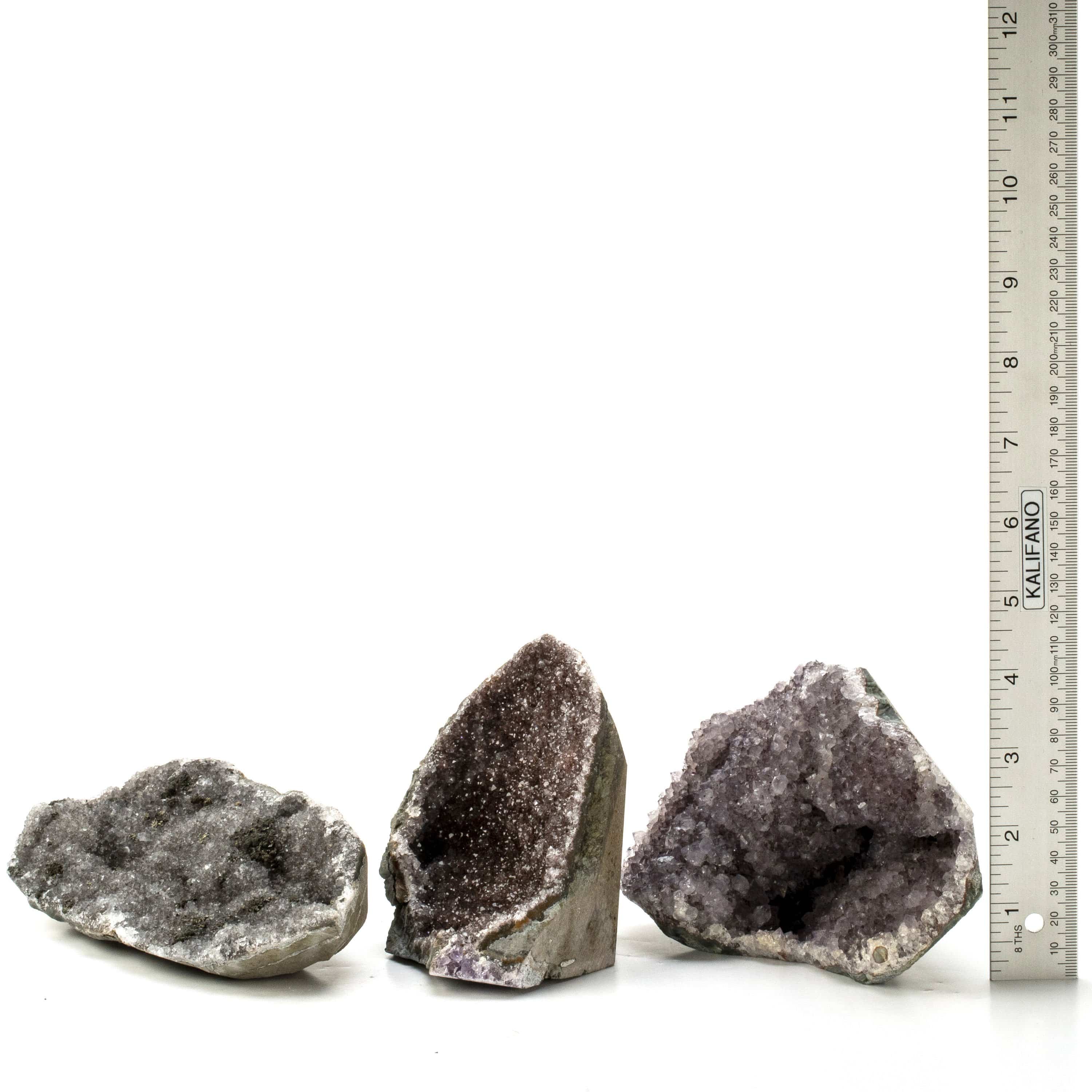 Kalifano Amethyst Medium Brazilian Druzy Amethyst Geode on Cut Base BAG300