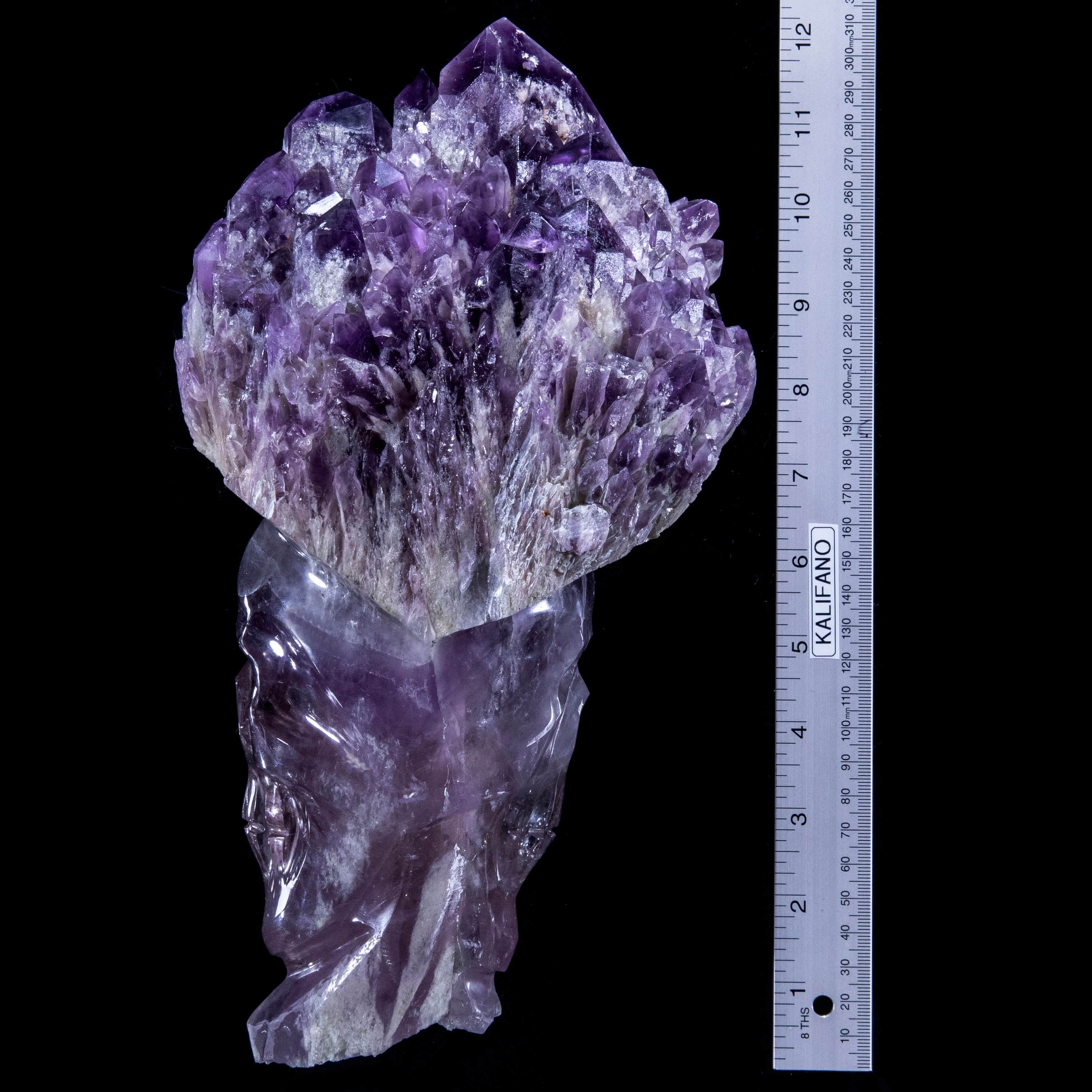 Kalifano Amethyst Natural Brazilian Elestial Amethyst Skull Carving - 11 in. / 10 lbs SK11200.001