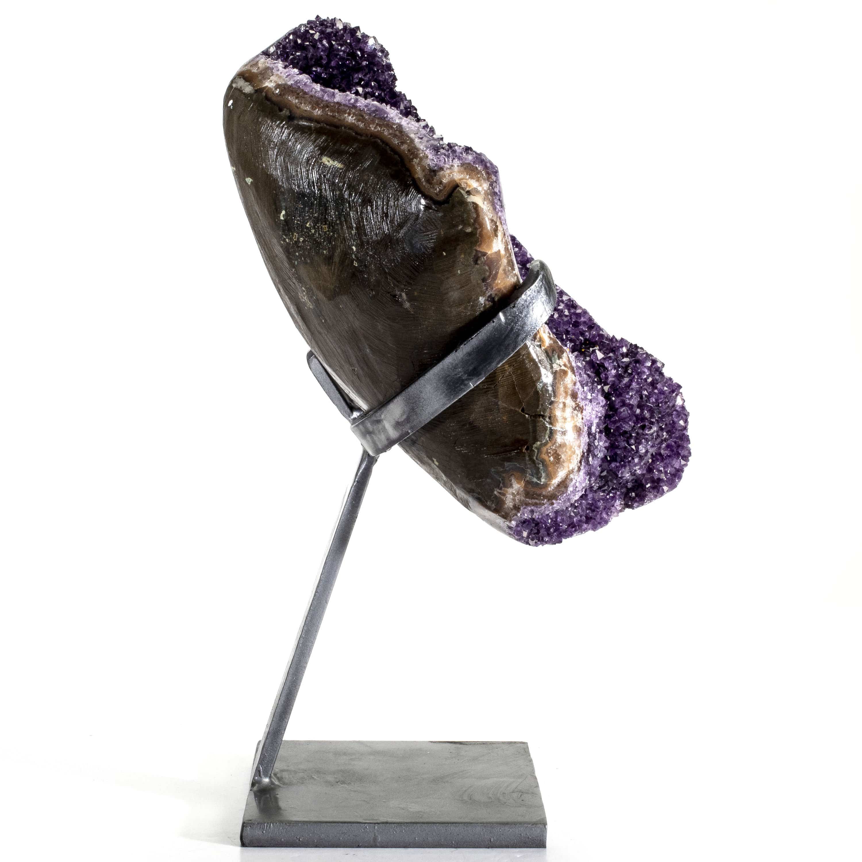 Kalifano Amethyst Uruguayan Amethyst Geode on Custom Stand - 25.8 lbs / 16 in. UAG5600.001