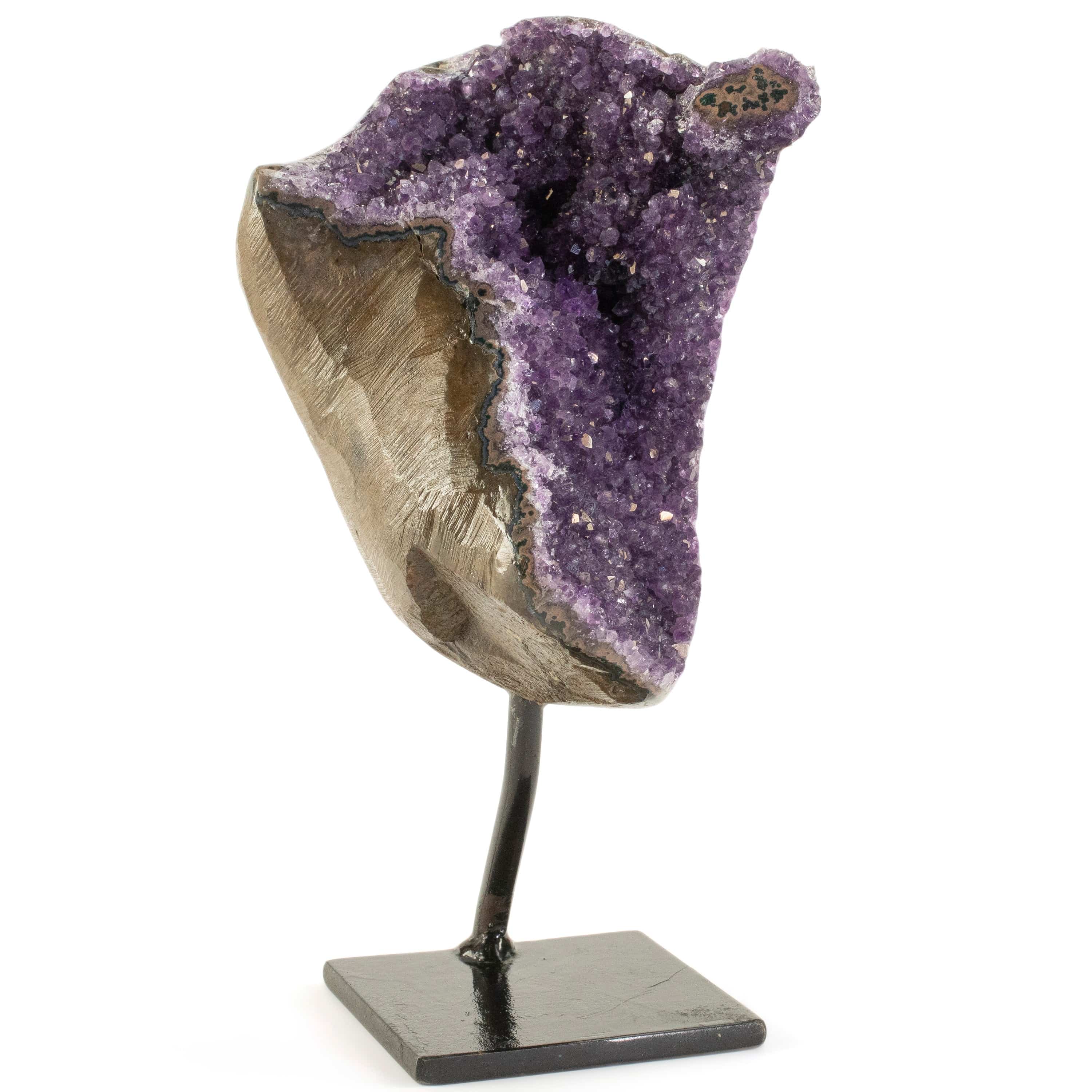Kalifano Amethyst Uruguayan Amethyst Geode on Custom Stand - 9 lbs / 11 in. UAG4100.005
