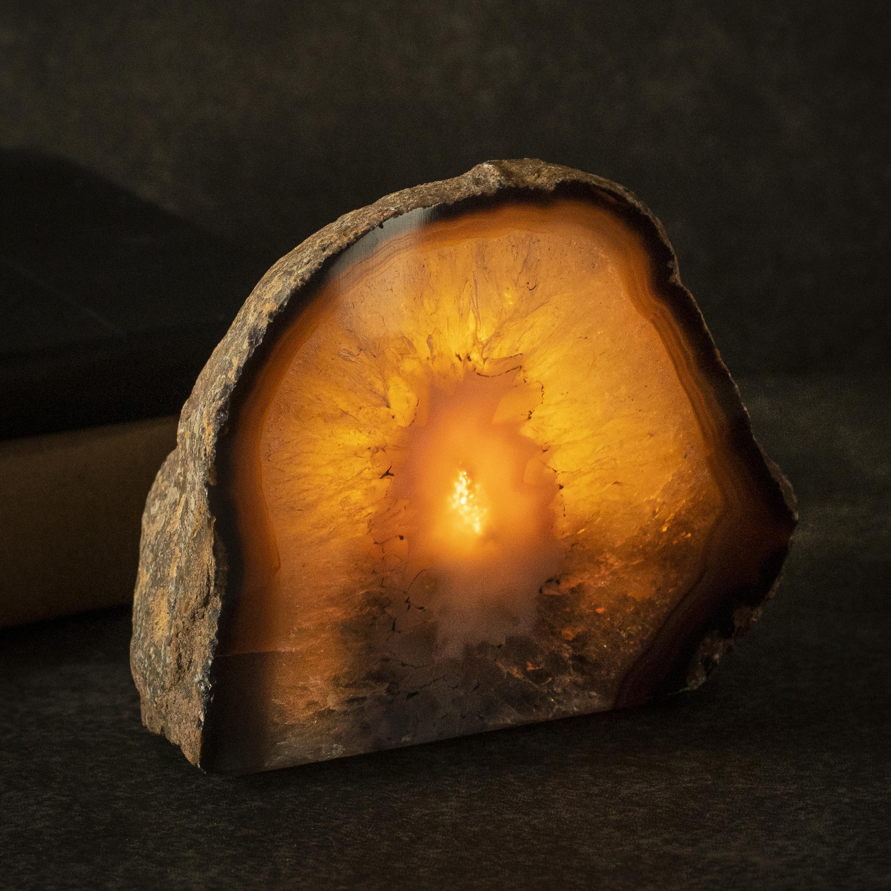 Kalifano Candle Holders Natural Agate Candle and Pen Holder GCH-AG
