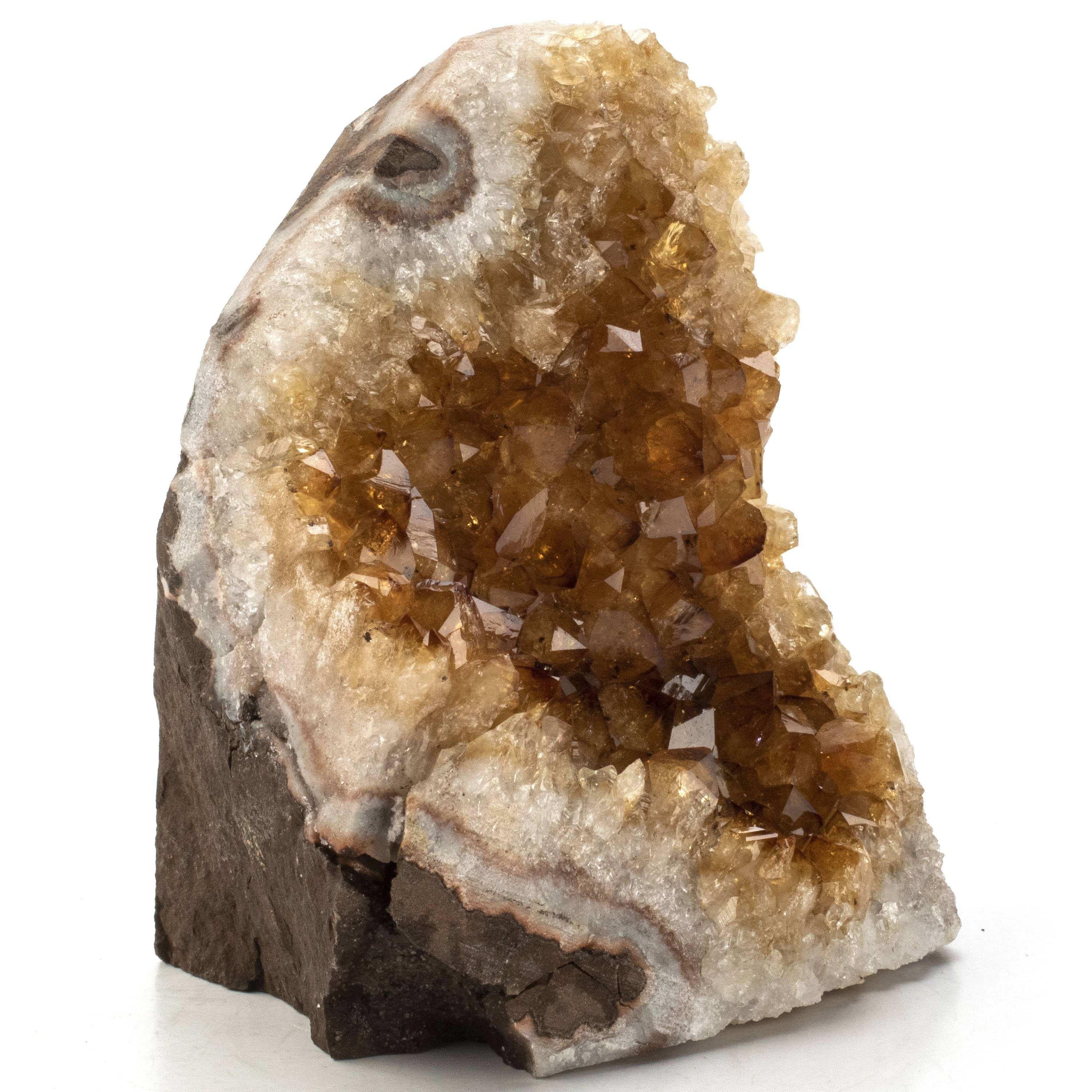 Kalifano Citrine Large Druzy Brazilian Citrine Geode on Cut Base BCG480